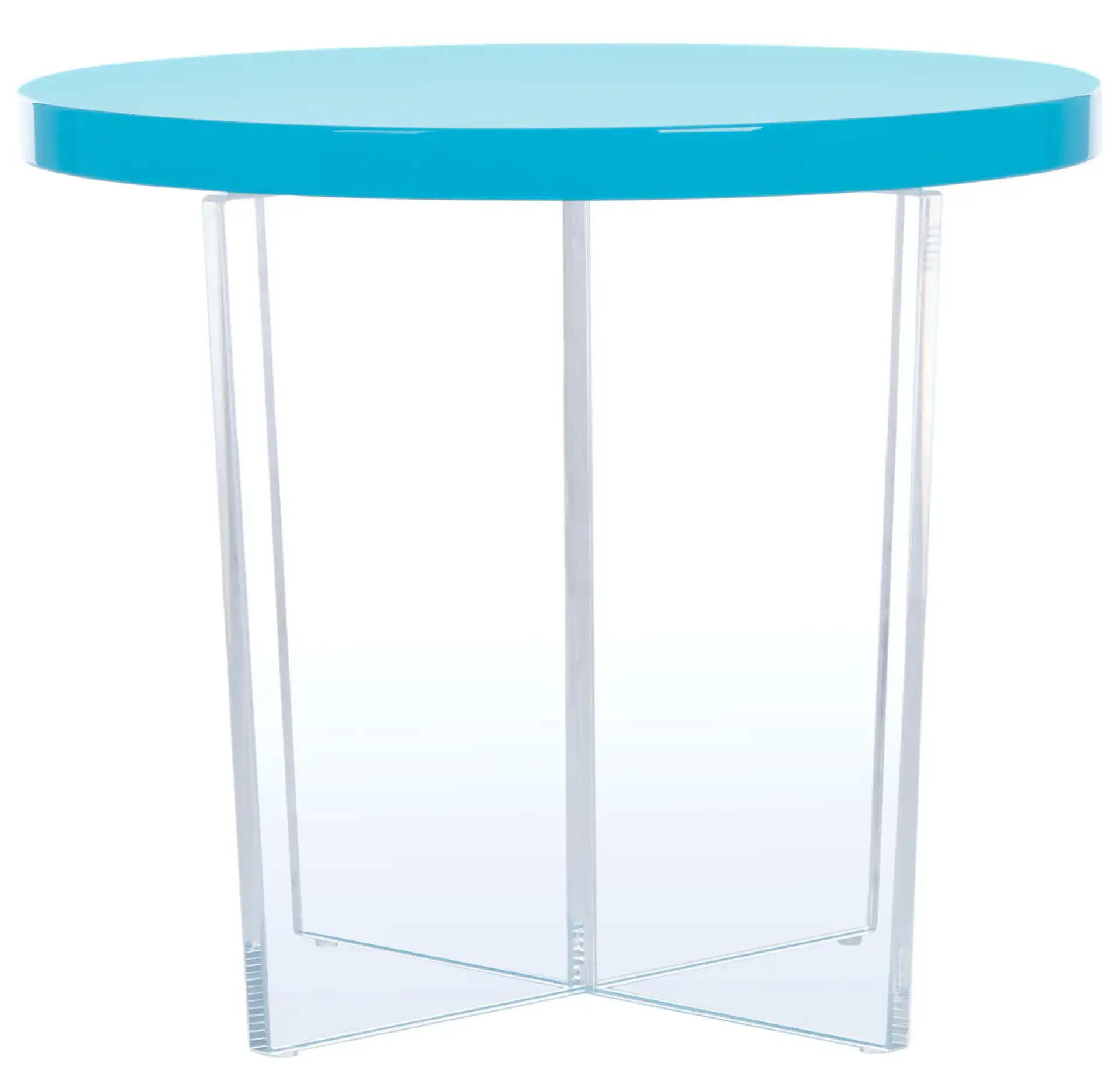 Edwards Acrylic Accent Table in Turquoise