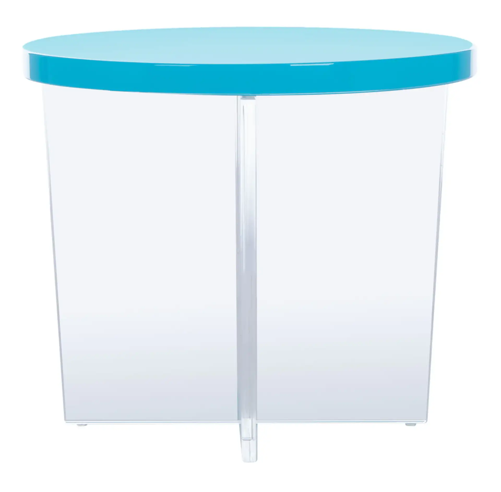 Edwards Acrylic Accent Table in Turquoise, detail view