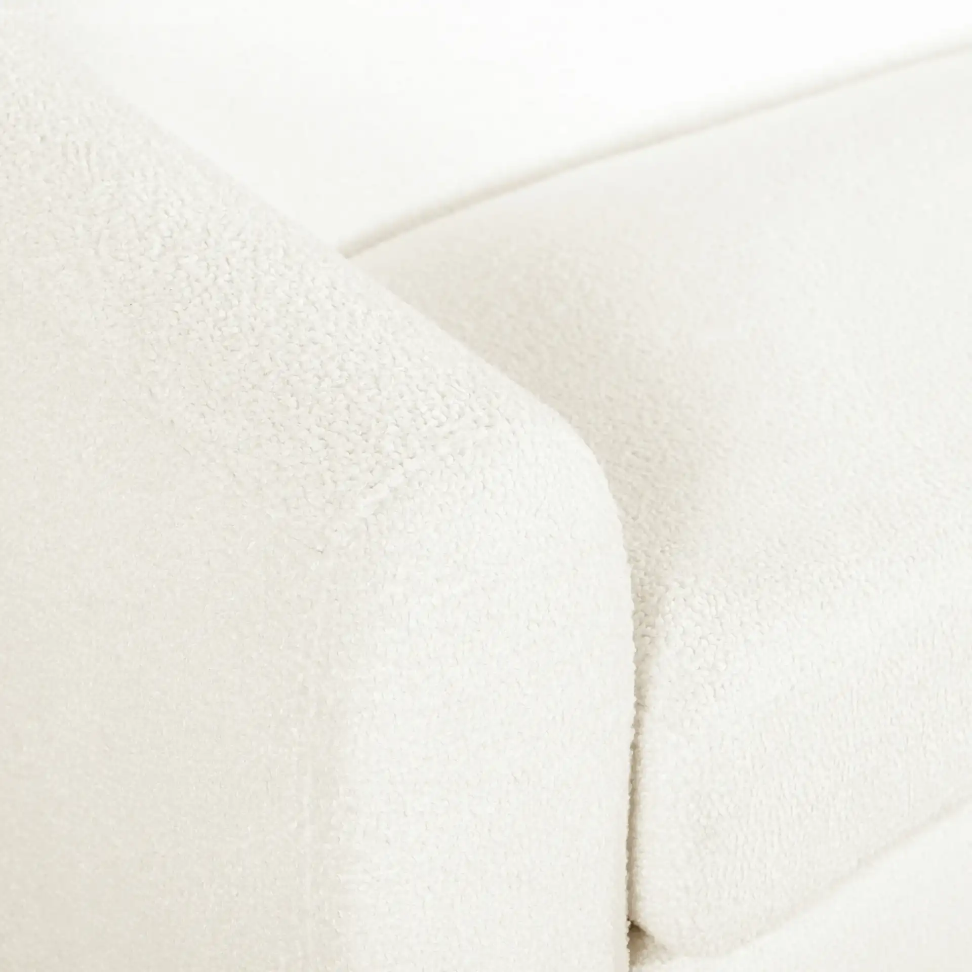 Flannigan Teddy Sofa in White / Natural in a styled room