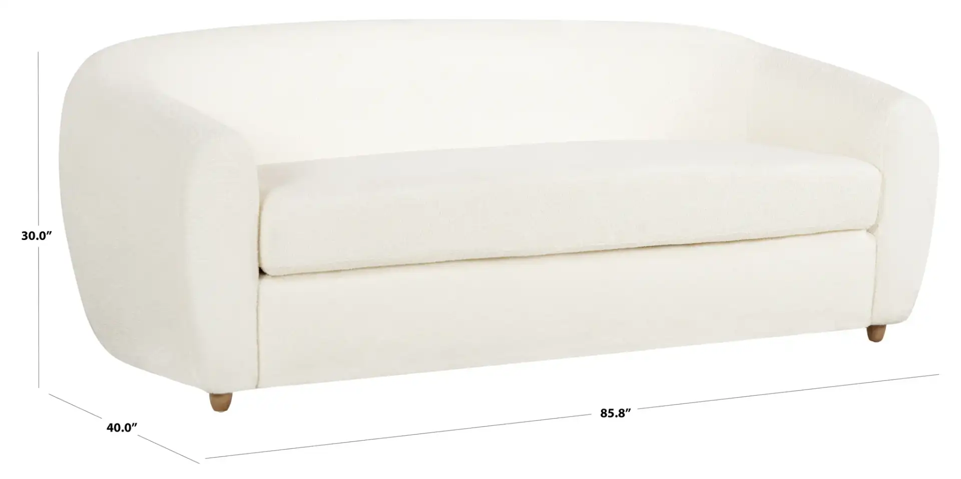 Flannigan Teddy Sofa in White / Natural, detail view