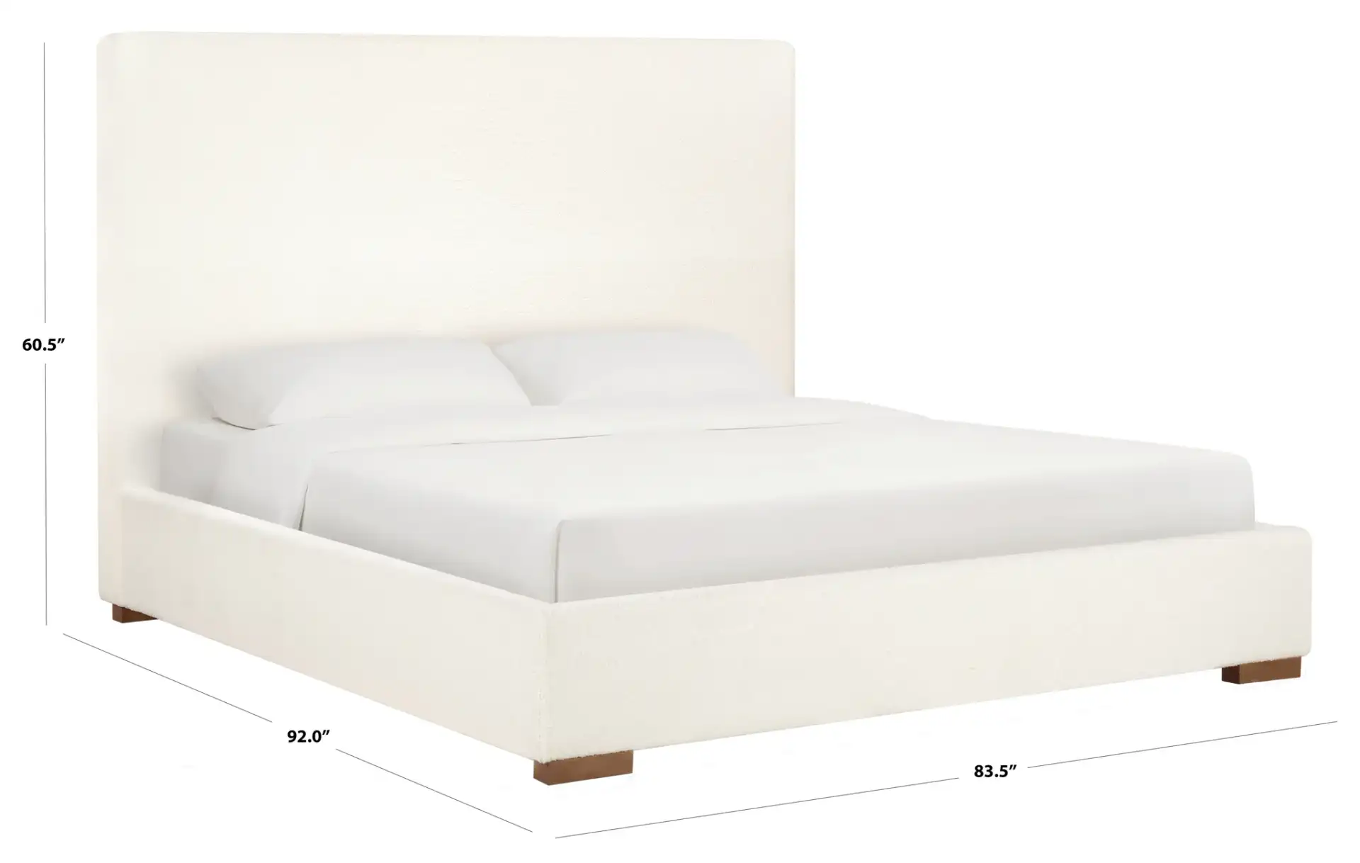 Dwaine Teddy King Bed in White / Natural, detail view