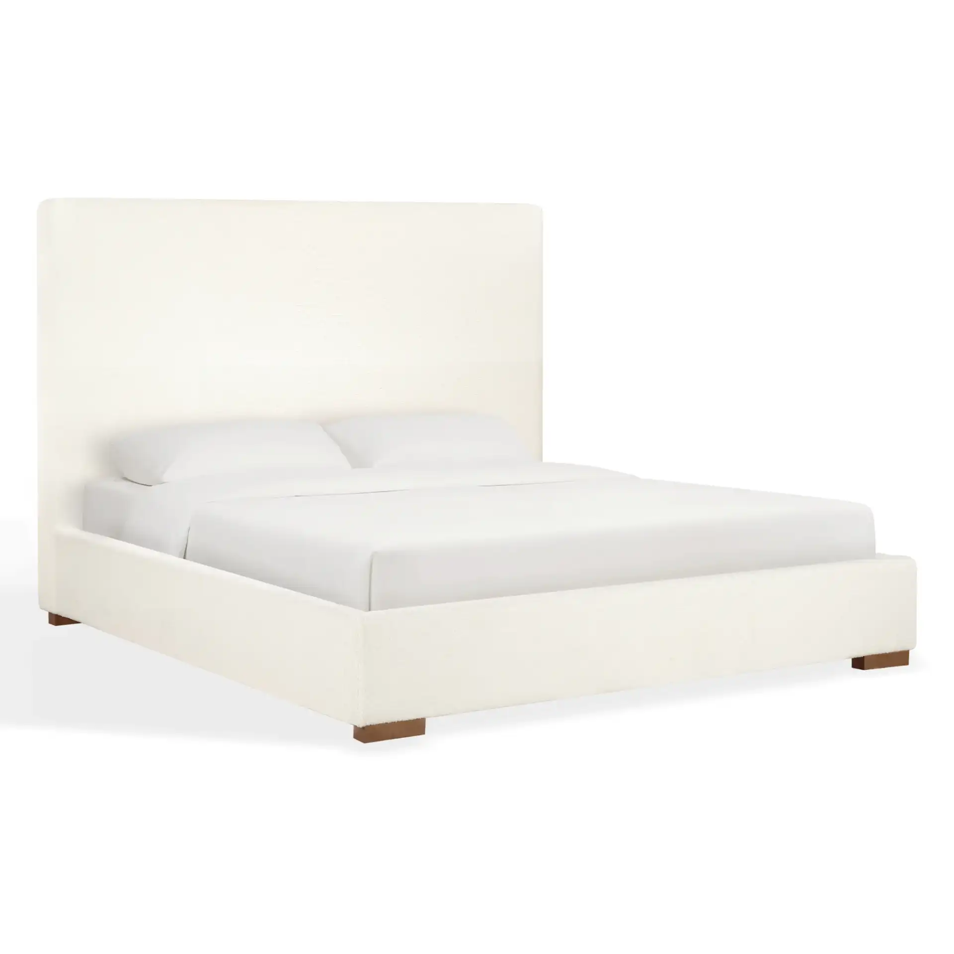 Dwaine Teddy King Bed in White / Natural