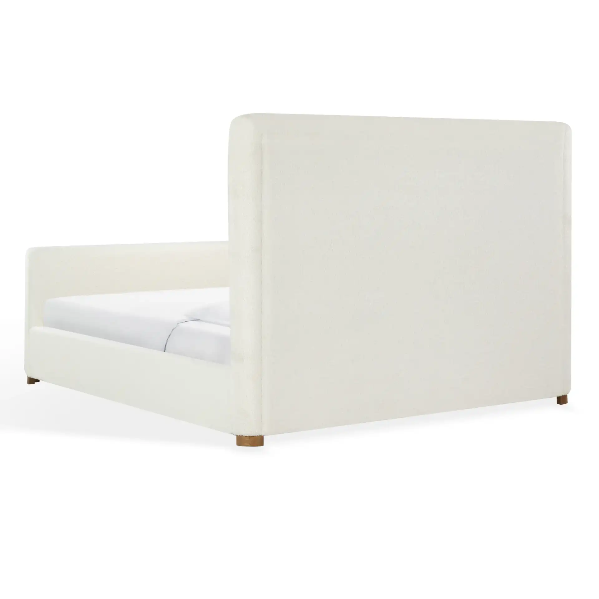 Emani Teddy King Sleigh Bed in White / Natural, detail view