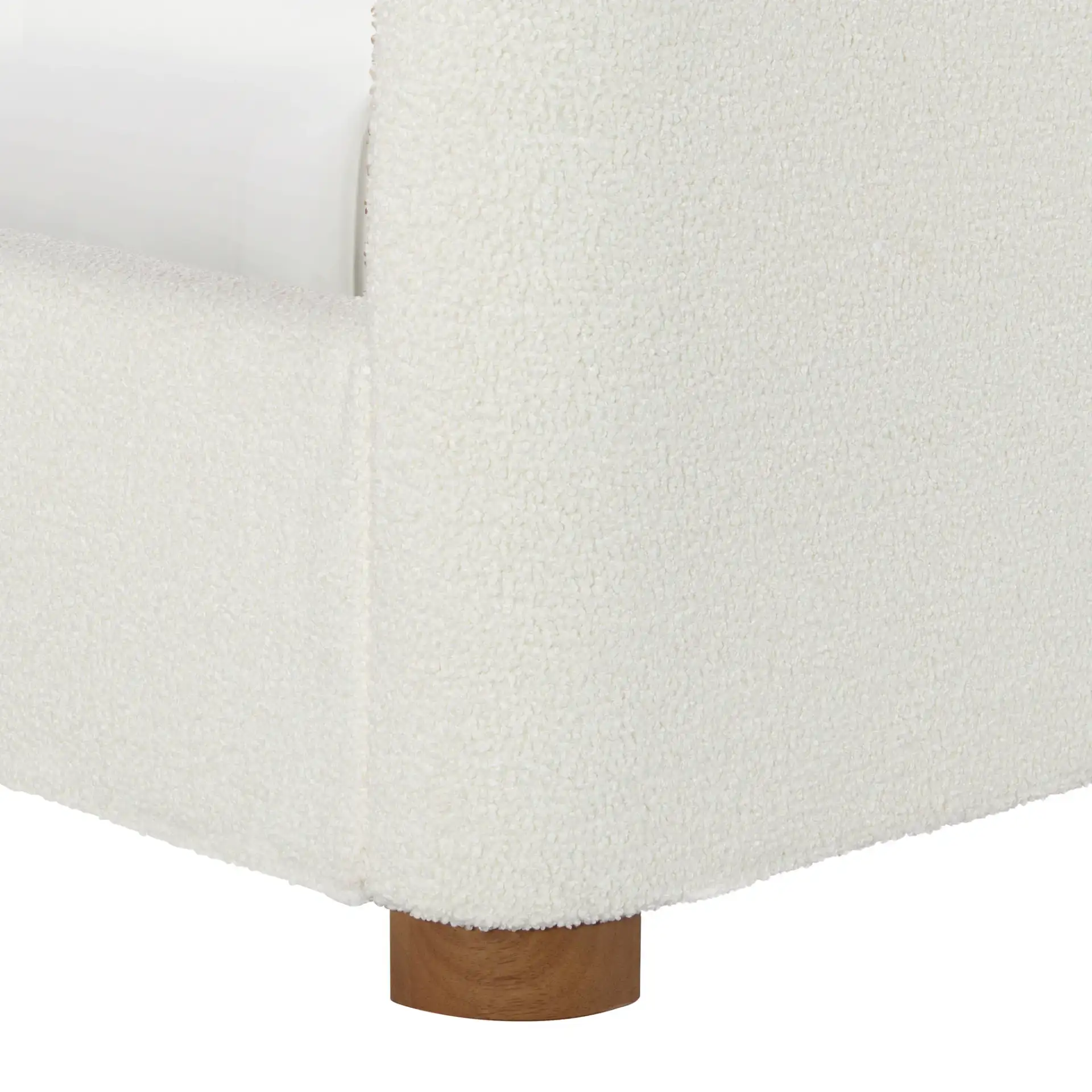 Emani Teddy King Sleigh Bed in White / Natural, detail view
