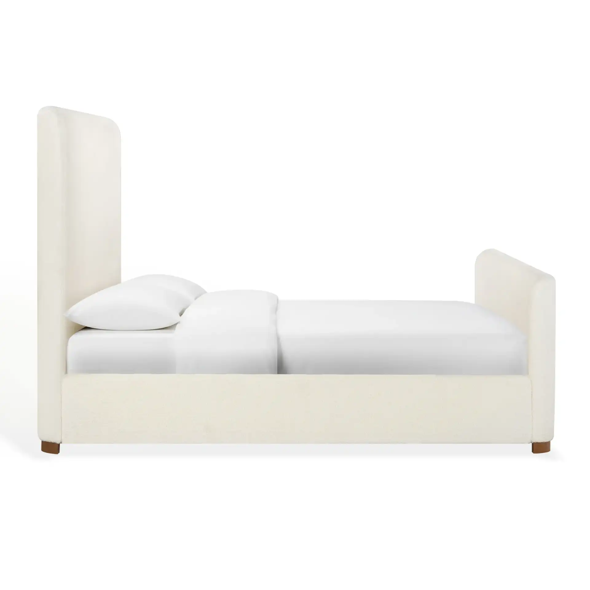 Emani Teddy King Sleigh Bed in White / Natural, detail view