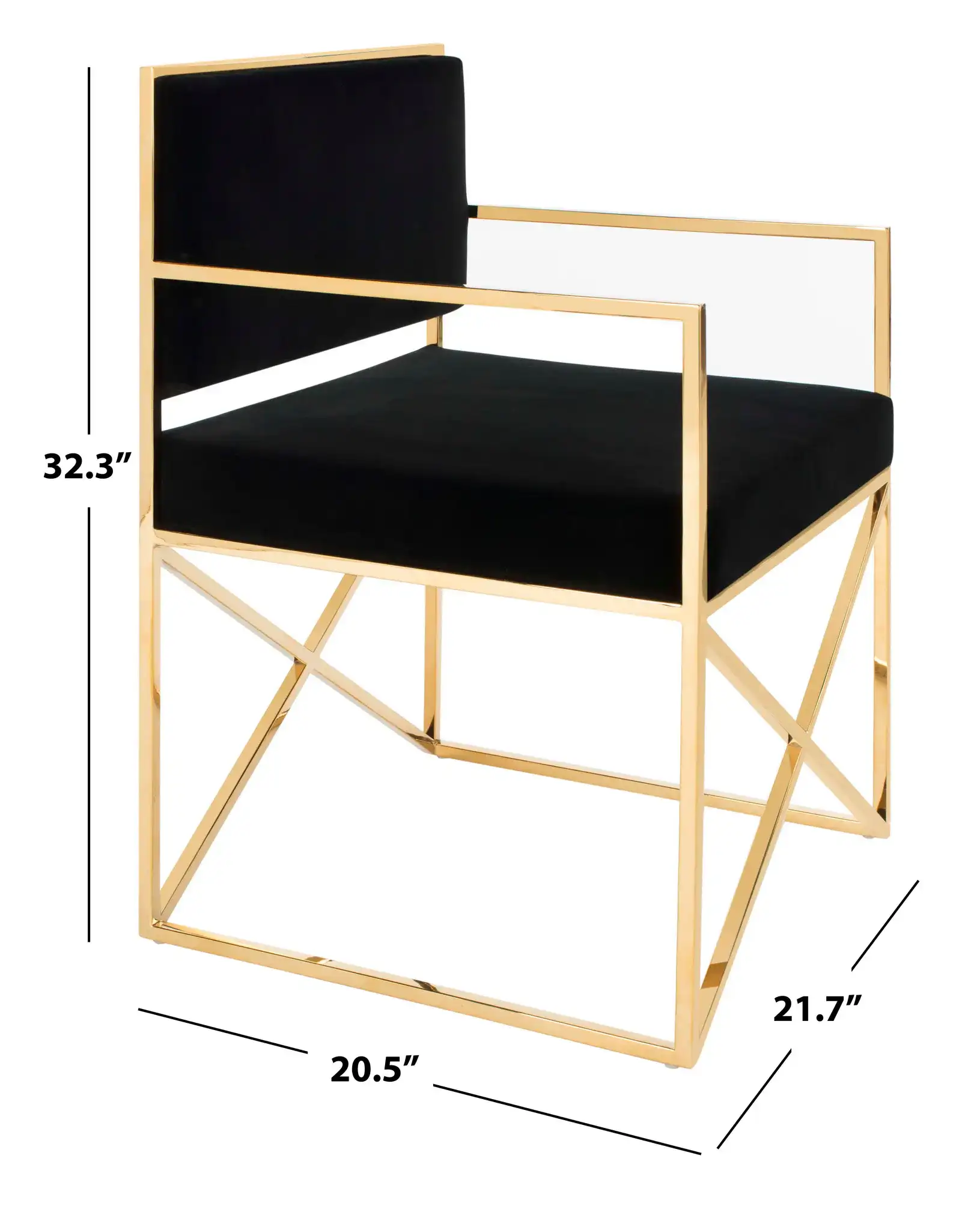 Kian Chair in Black / Gold, detail view