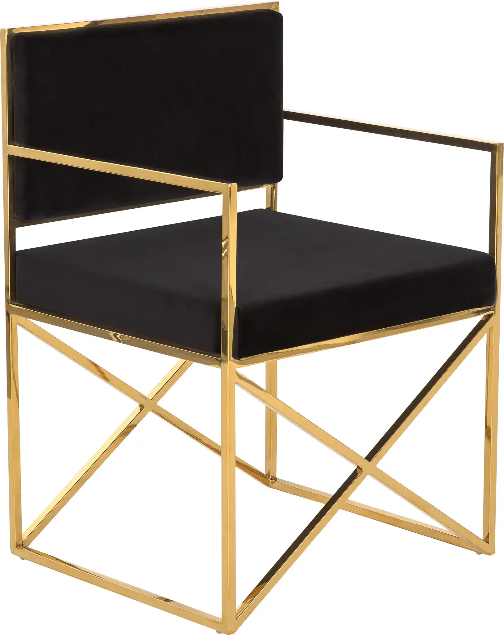 Kian Chair in Black / Gold, detail view