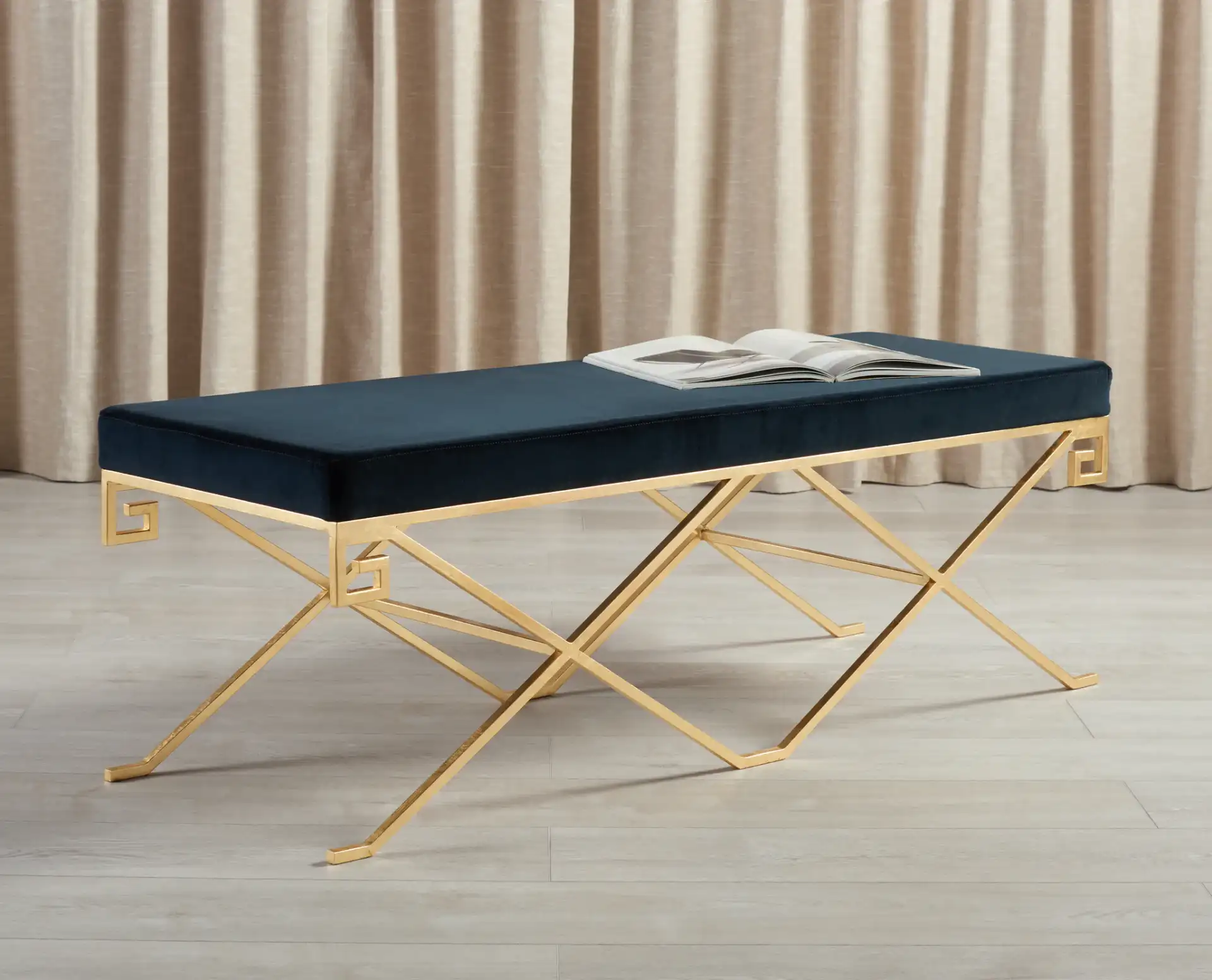 Talita Bench in Black in a styled room