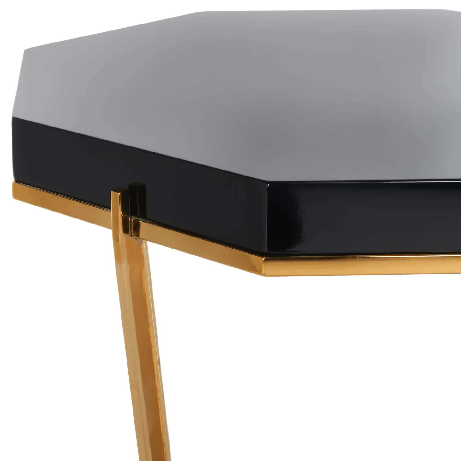 Danna End Table in Gold / Black in a styled room