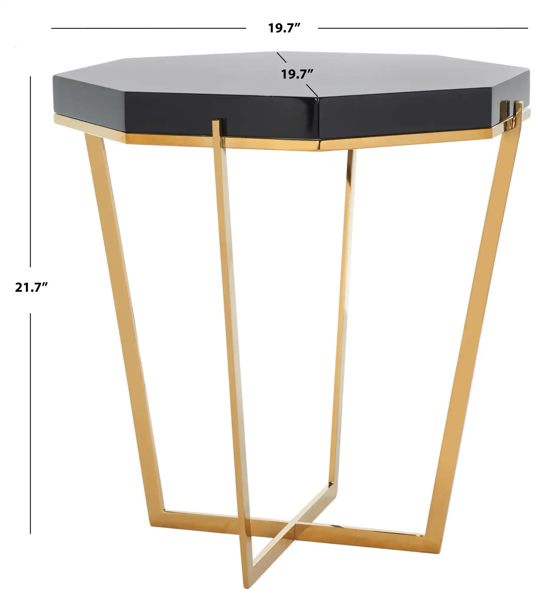 Danna End Table in Gold / Black, detail view