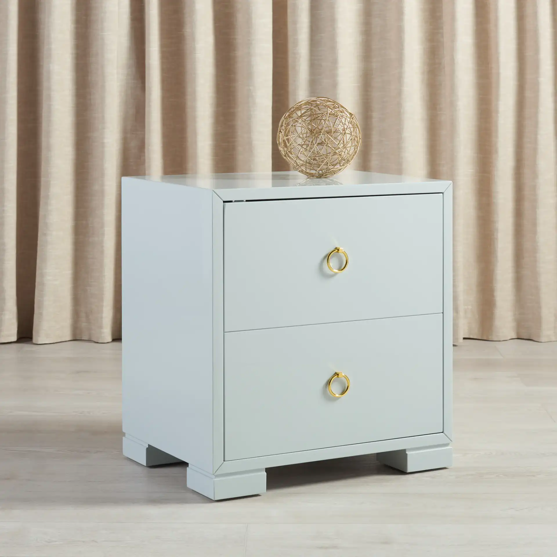 Laila Chest in Black Cerused Oak in a styled room