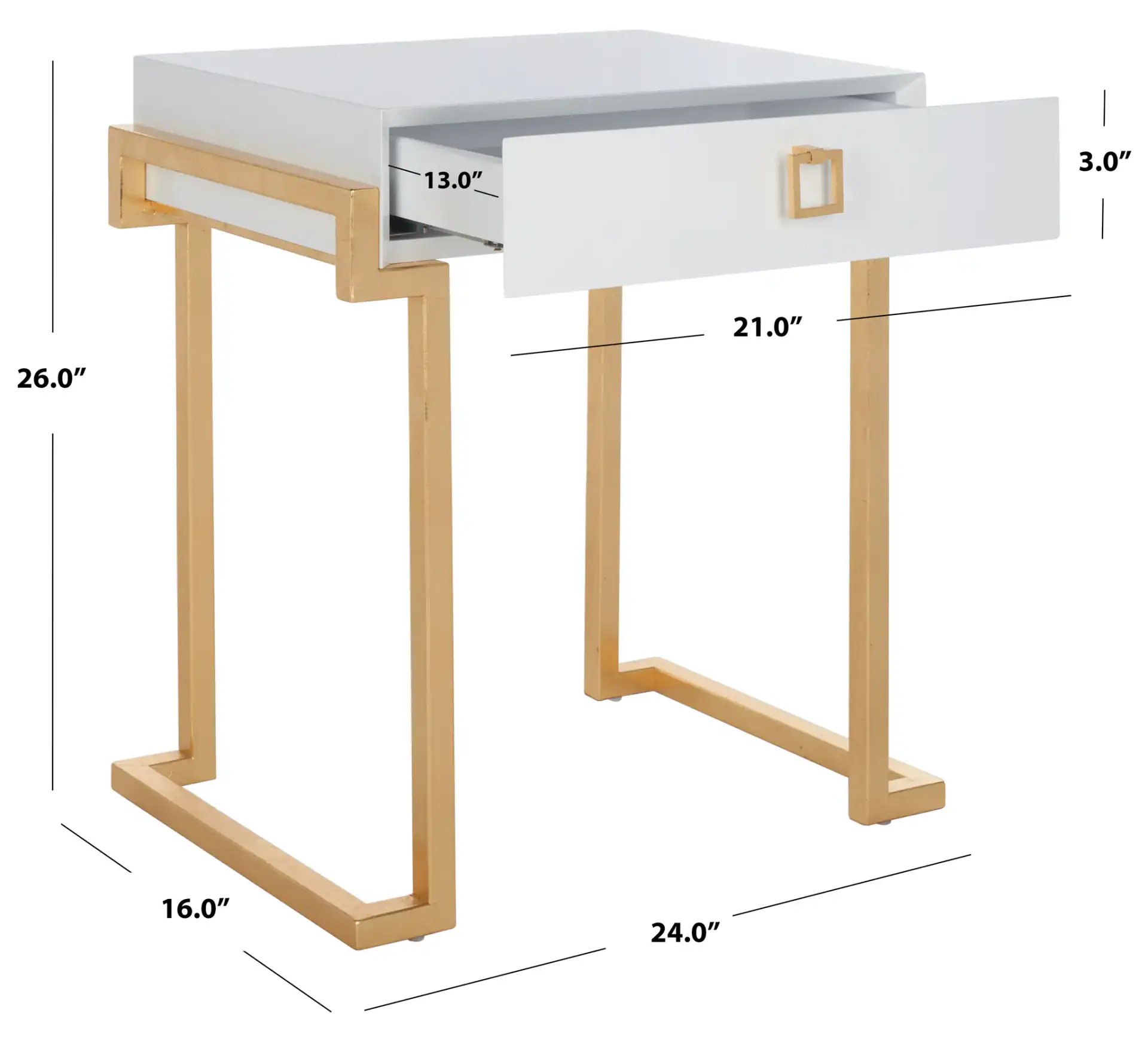 Abele Side Table in Black, detail view