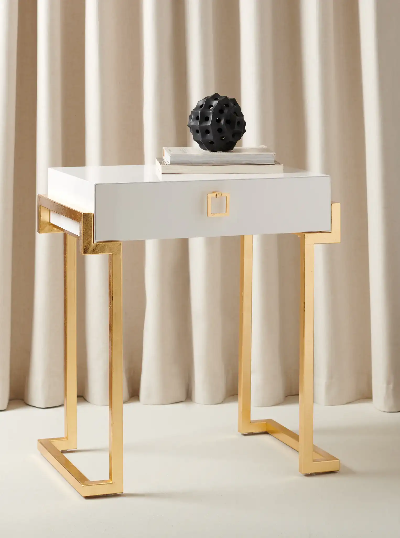 Abele Side Table in Black in a styled room