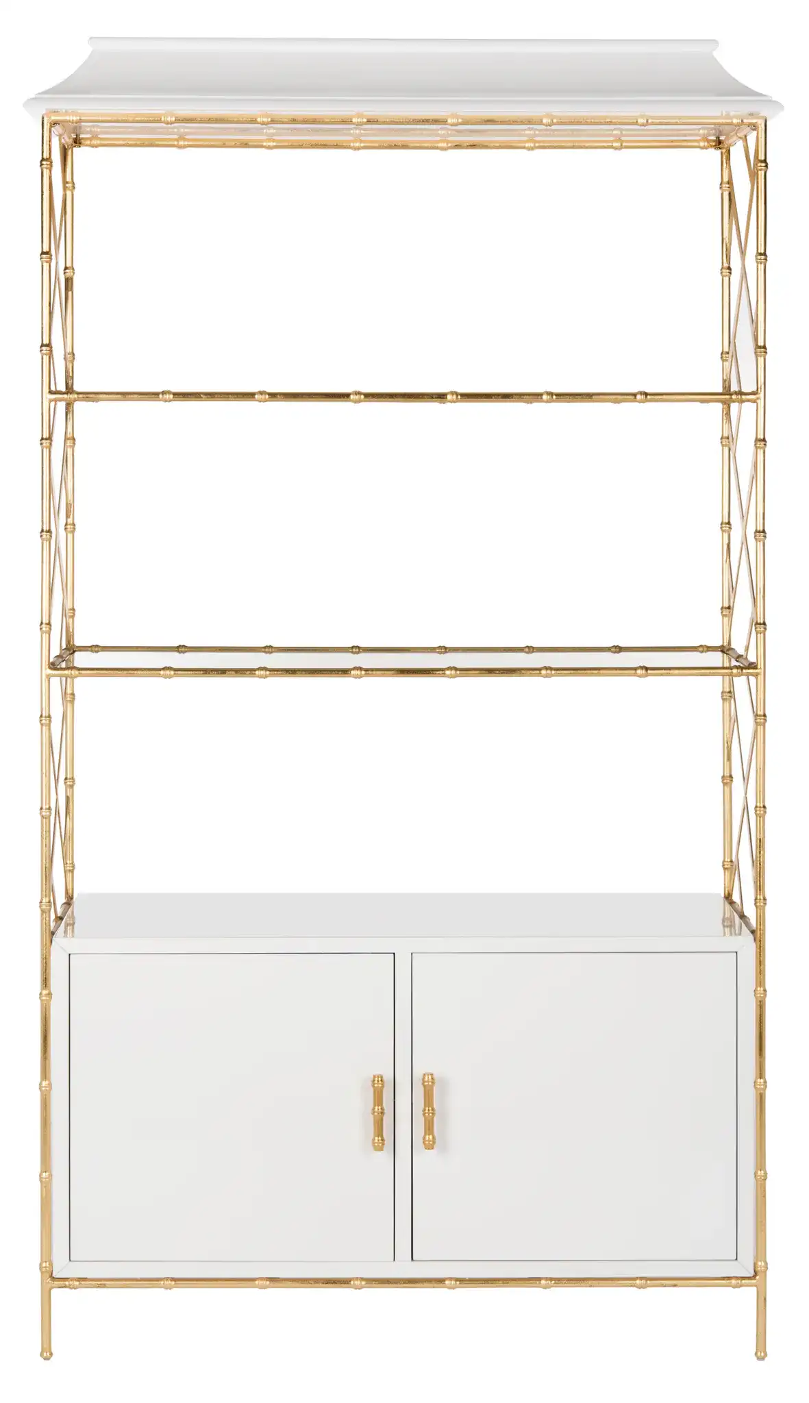 Adelia Bookshelf in White / Gold