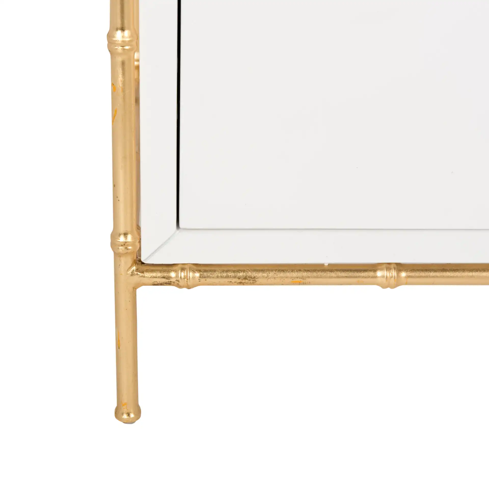 Adelia Bookshelf in White / Gold, detail view