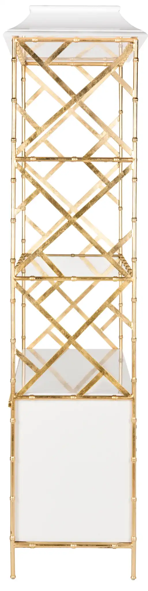 Adelia Bookshelf in White / Gold, detail view
