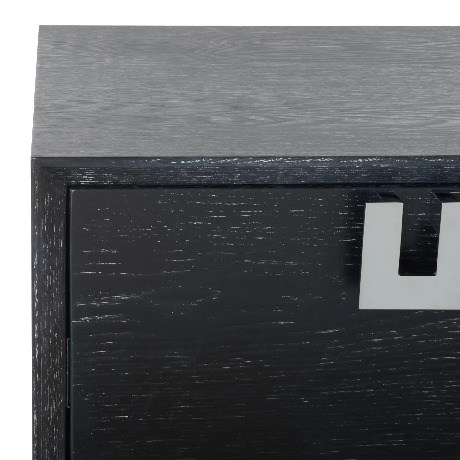 Odalis Chest Of Drawers in Black Cerused Oak in a styled room
