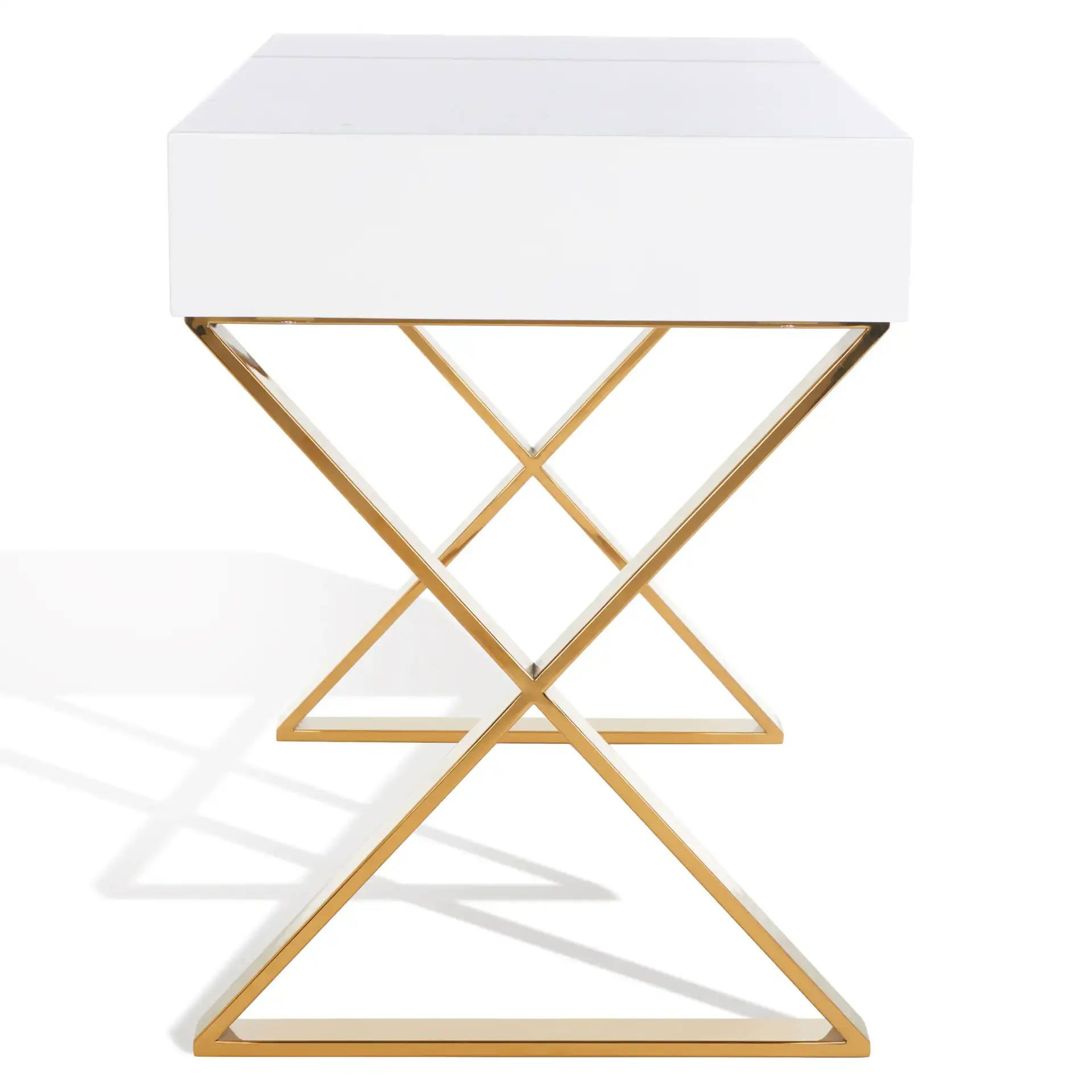 Yesenia Vanity Table in White / Gold, detail view