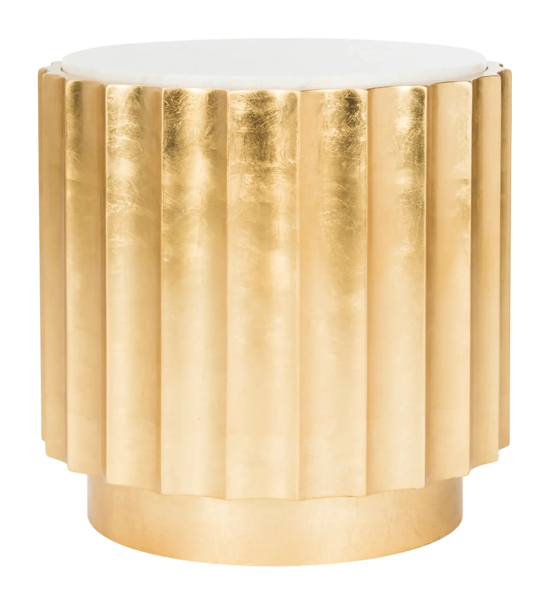 Elodie Gold Side Table in Gold, detail view