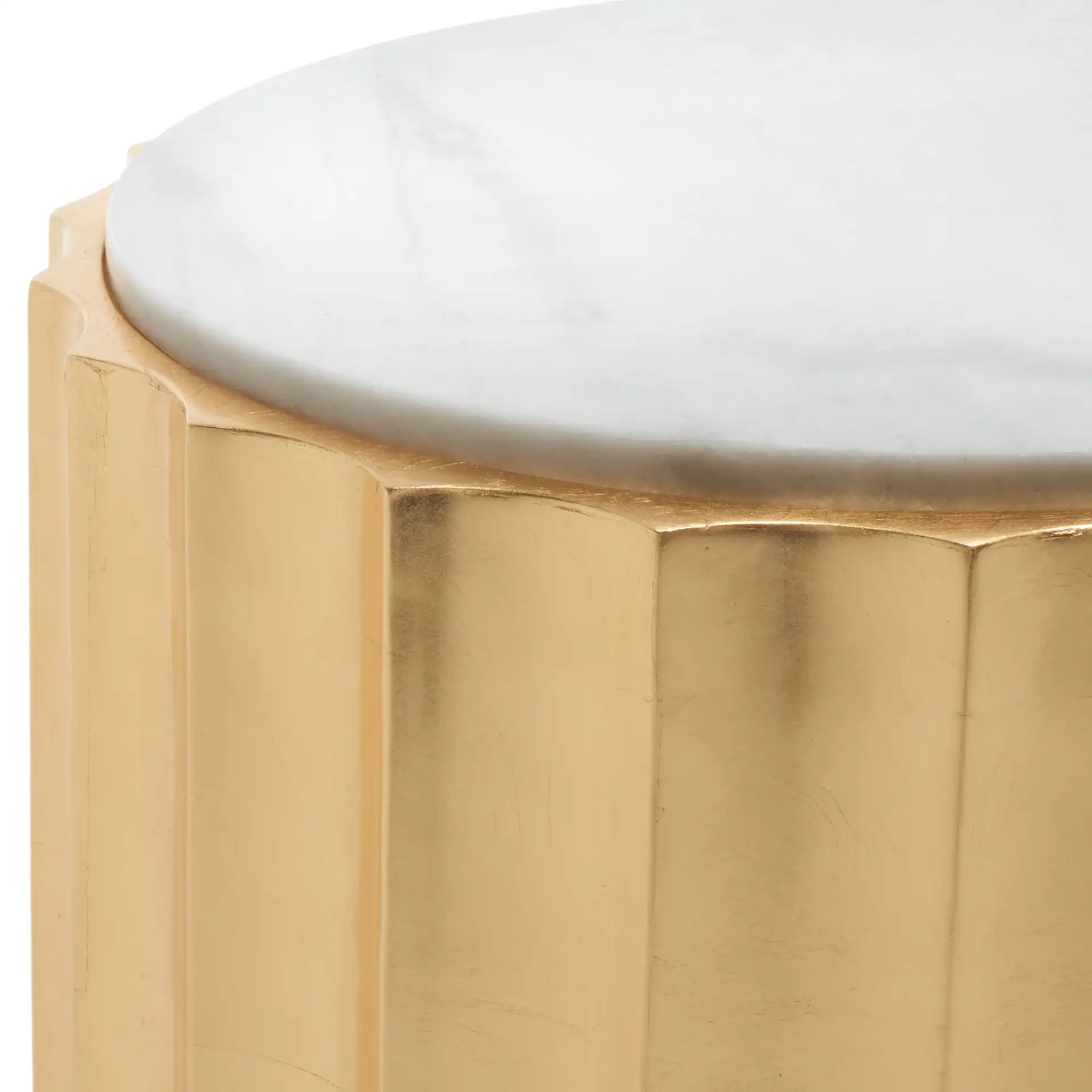 Elodie Gold Side Table in Gold in a styled room