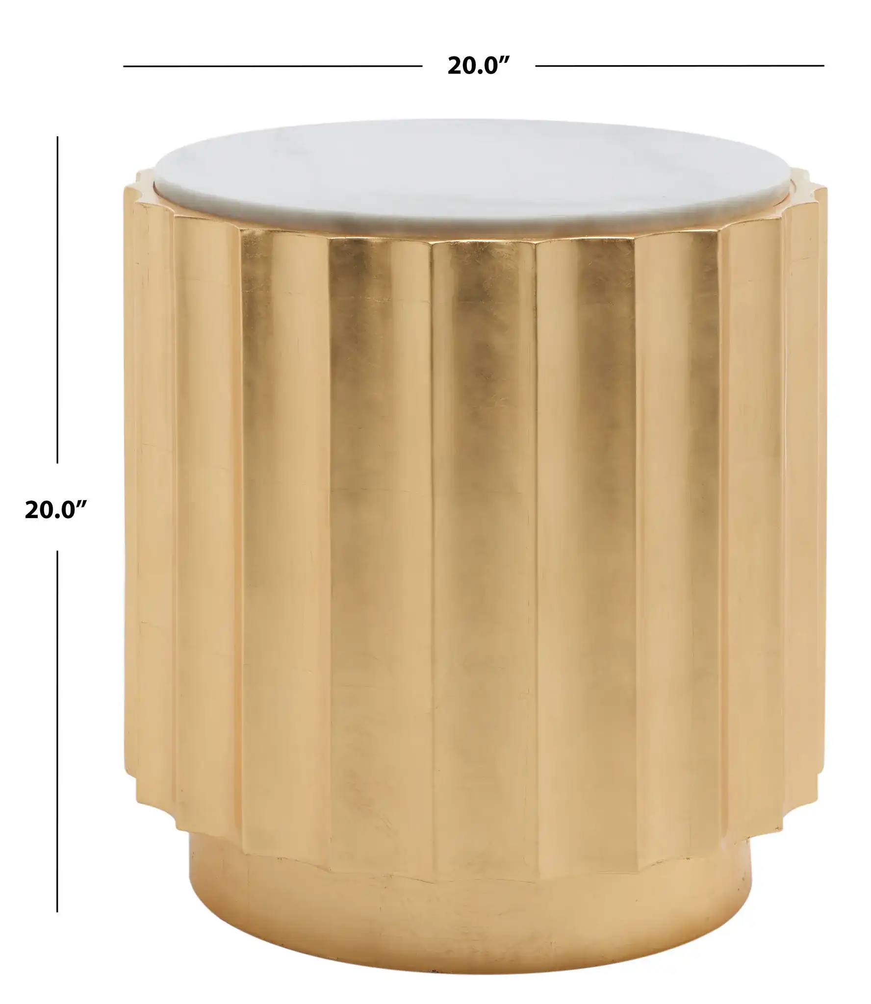 Elodie Gold Side Table in Gold, detail view