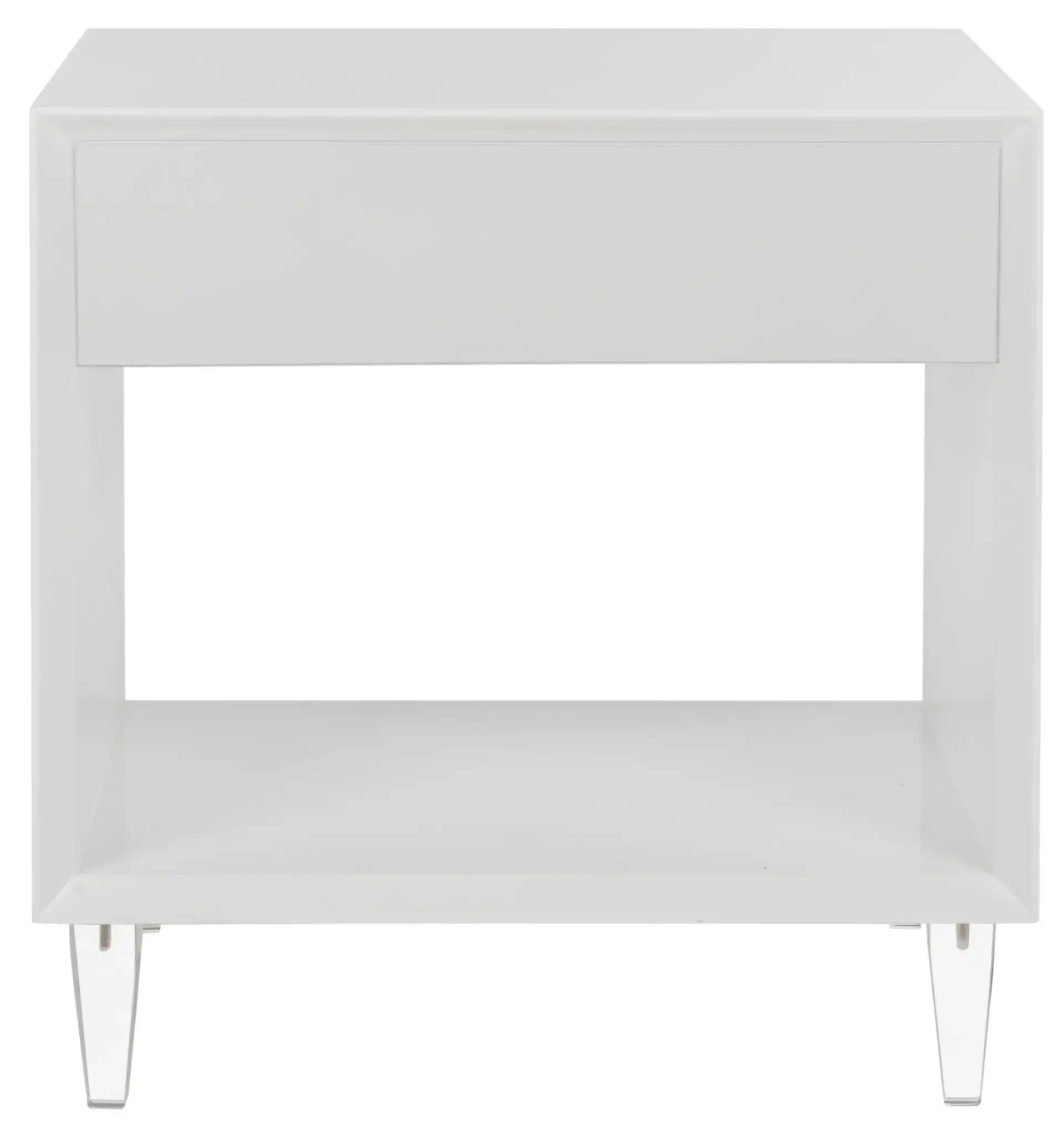 Arcelia Eglomise Side Table in White, detail view