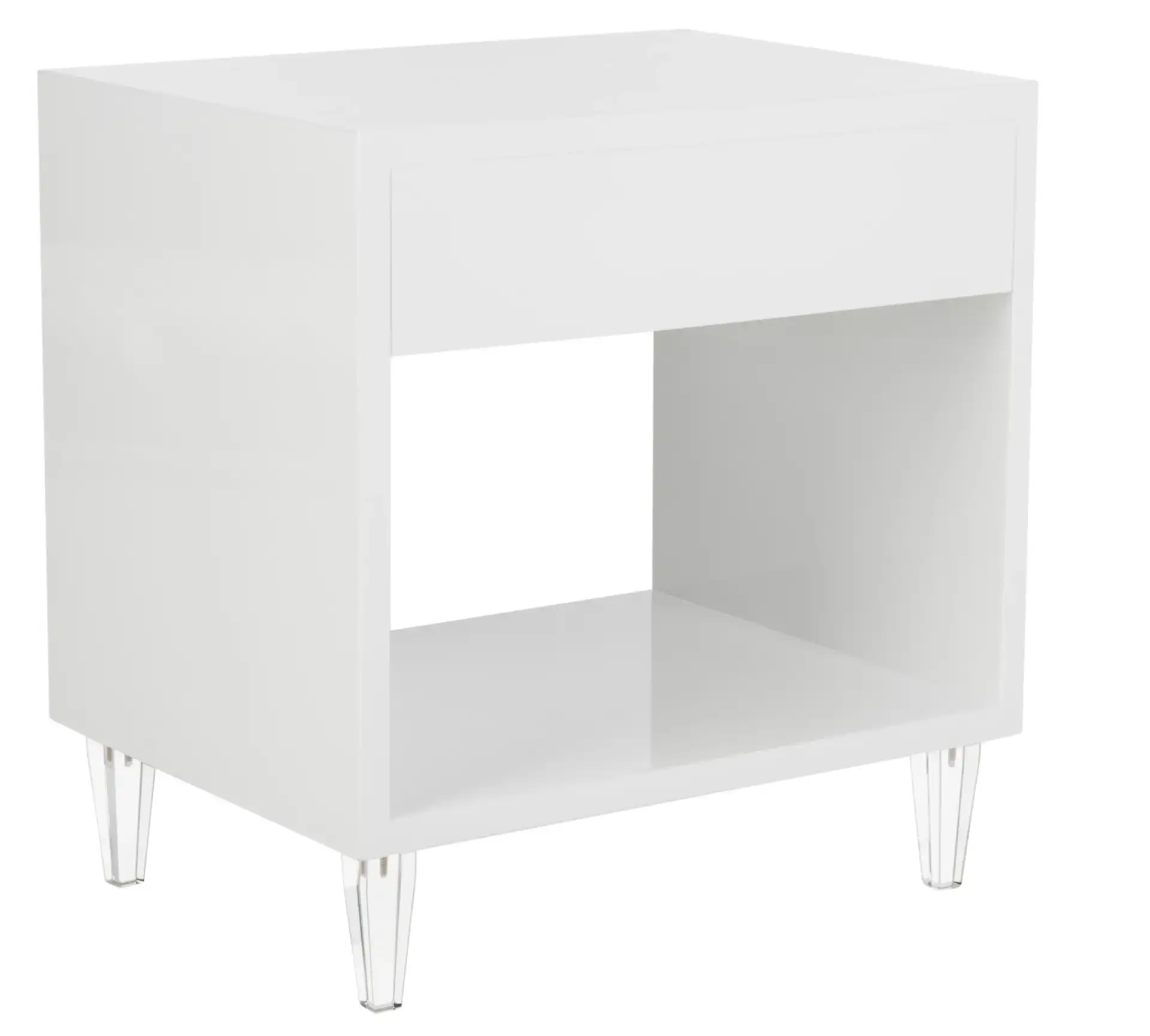 Arcelia Eglomise Side Table in White, detail view