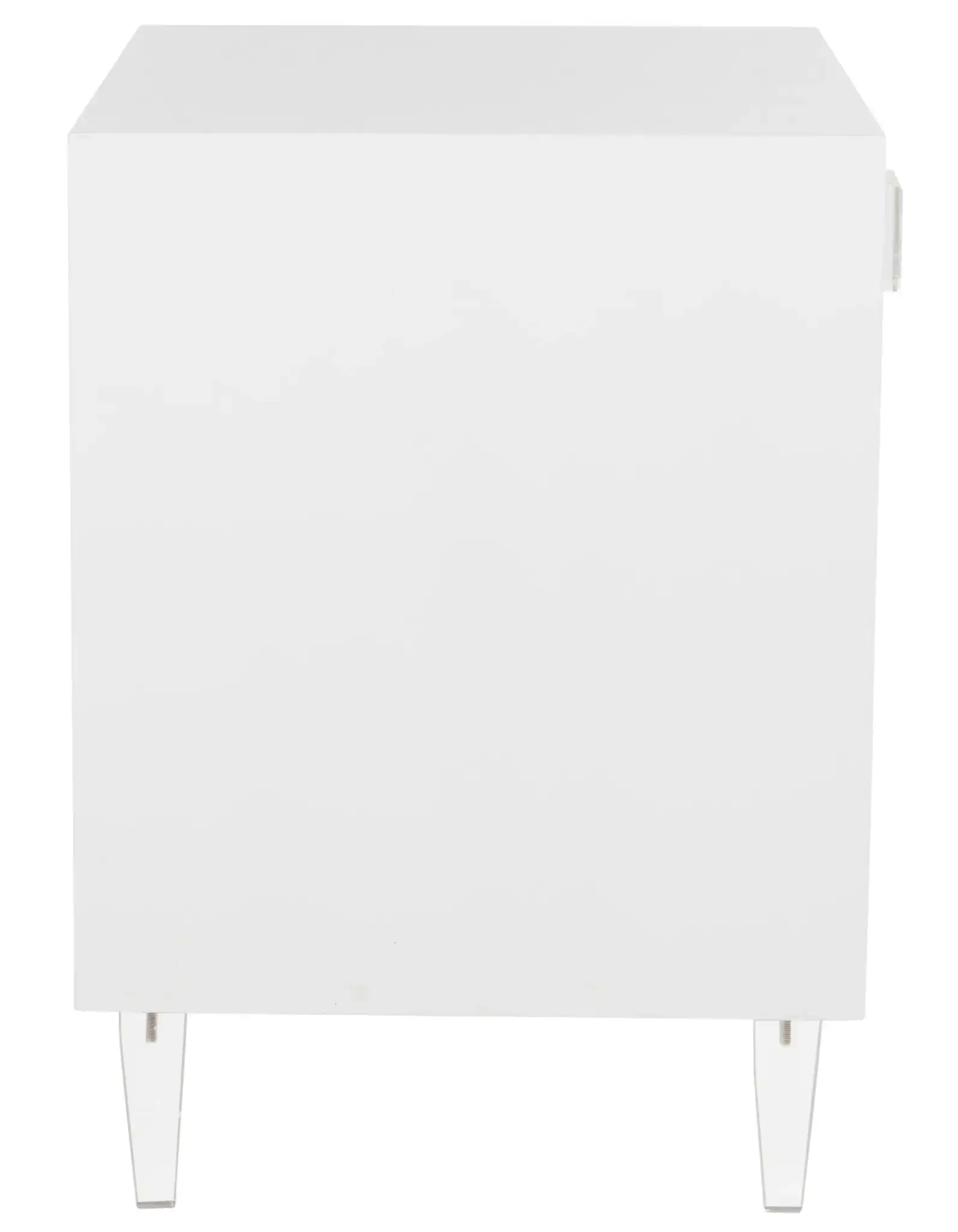 Arcelia Eglomise Side Table in White, detail view