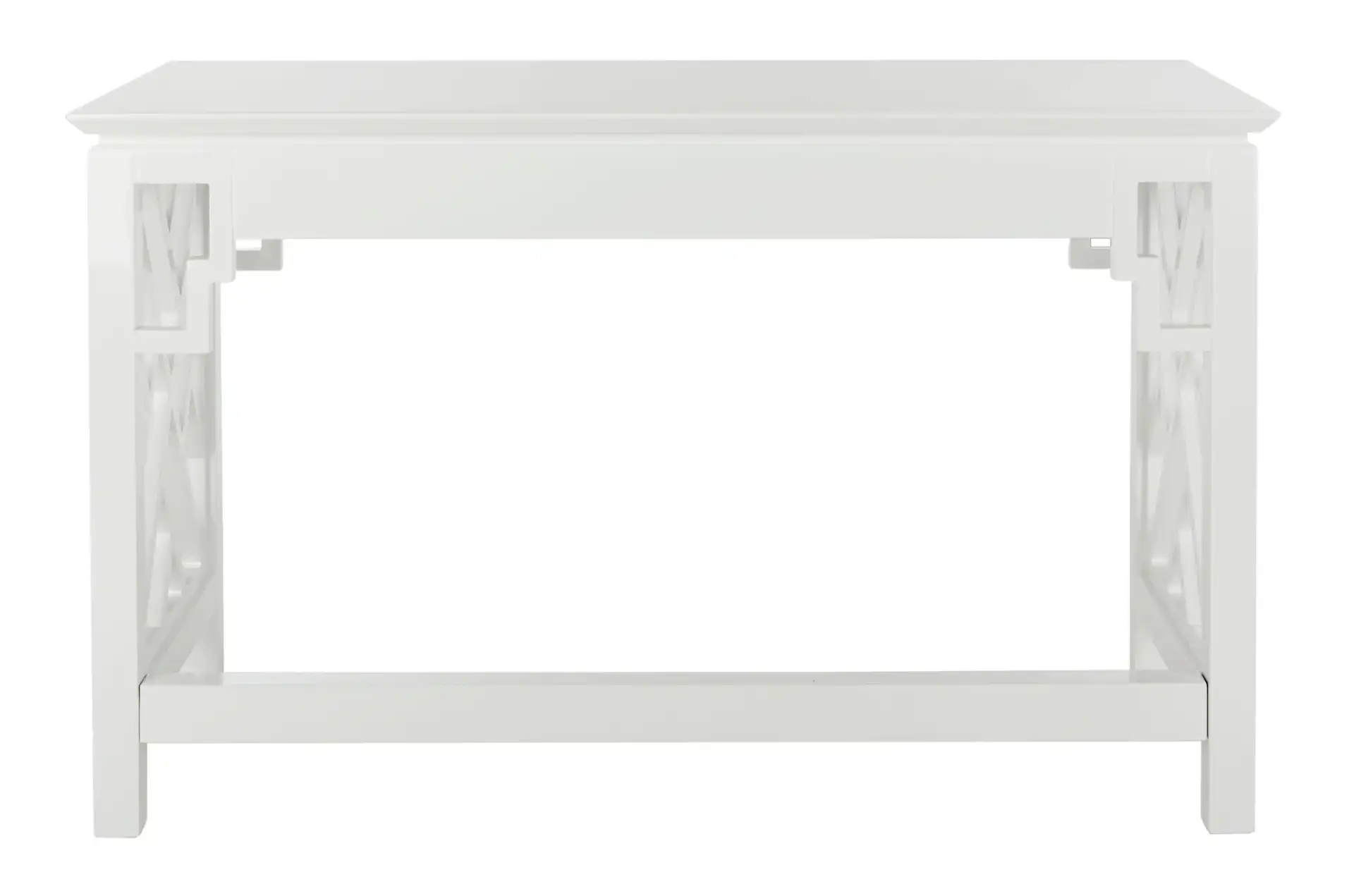 Oren Lacquer Desk in White, detail view