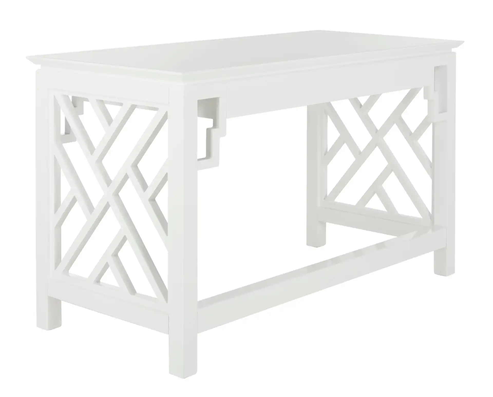Oren Lacquer Desk in White, detail view