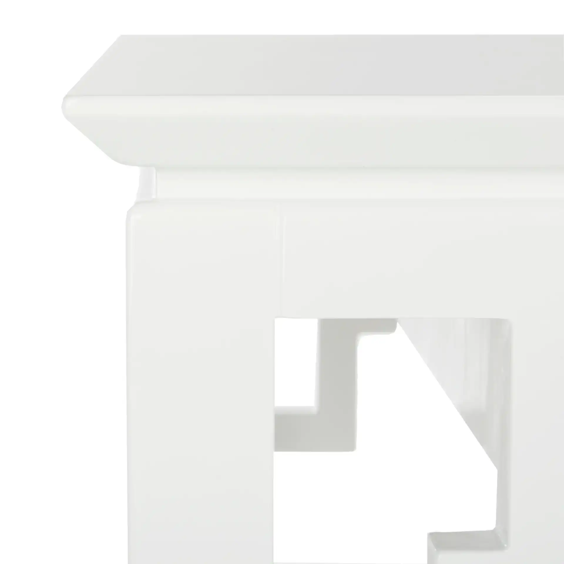 Oren Lacquer Desk in White in a styled room
