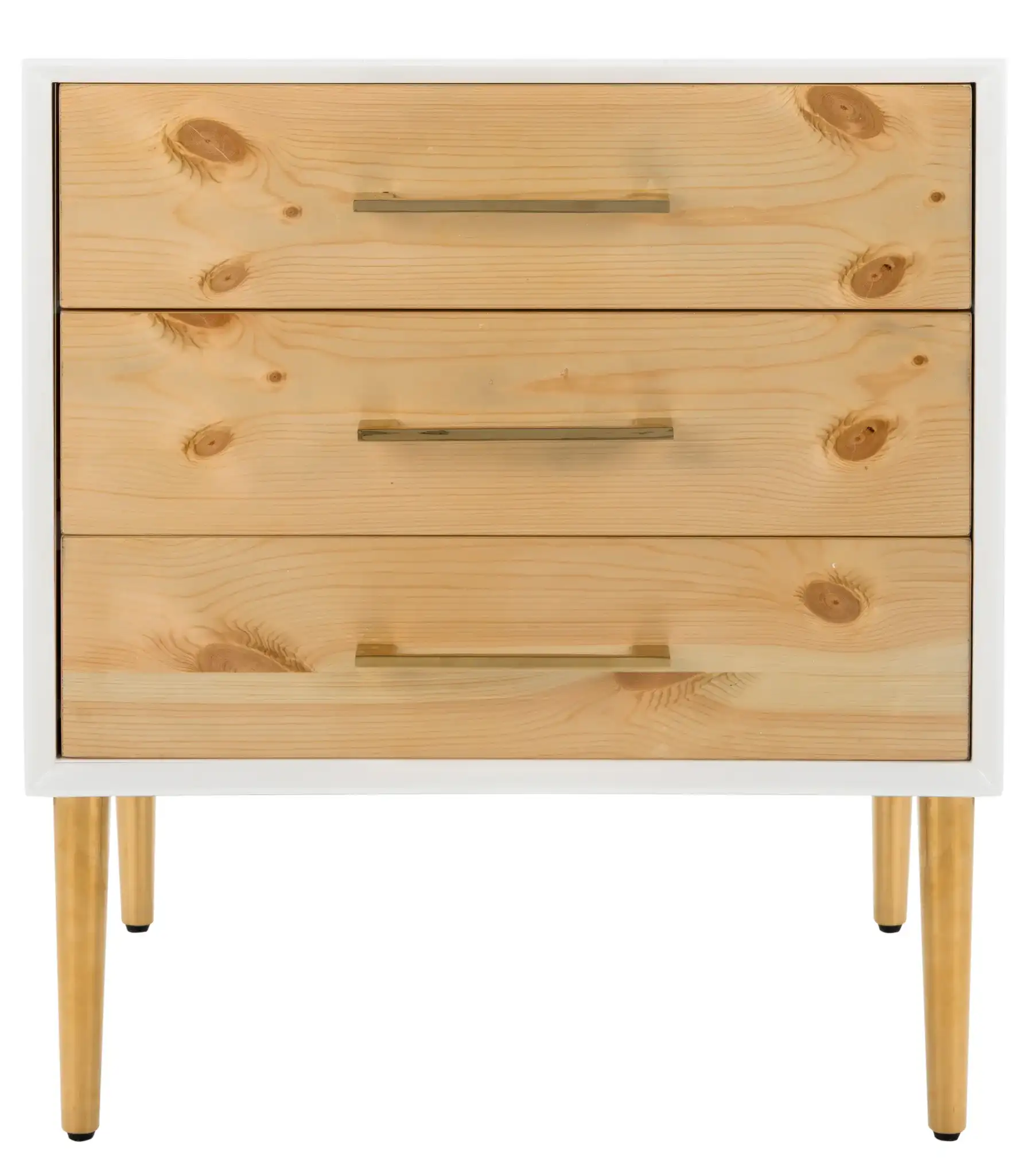 Vanda Three-Drawer Side Table in White