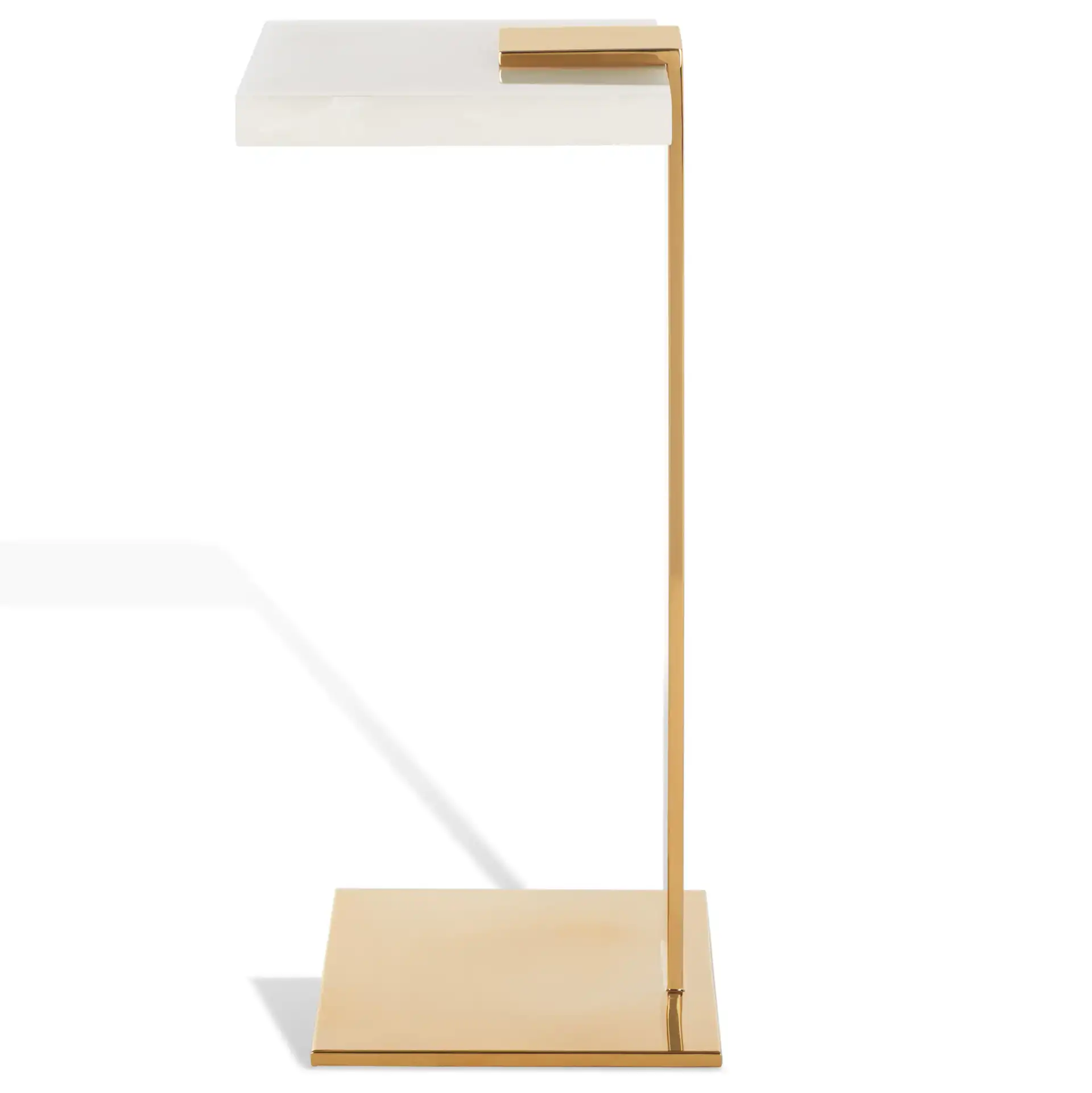Mars Acrylic Drink Table in Clear / Gold, detail view