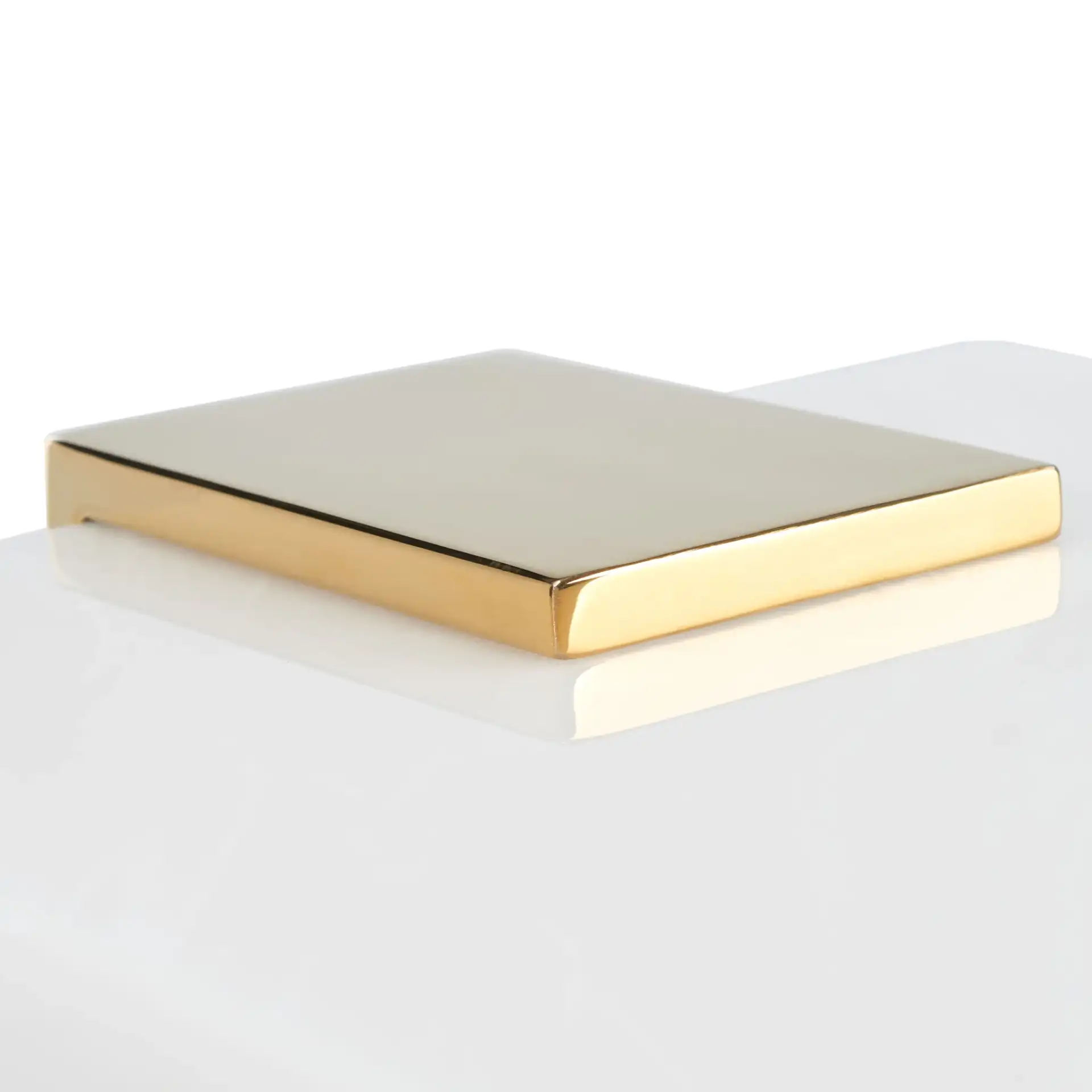 Mars Acrylic Drink Table in Clear / Gold in a styled room