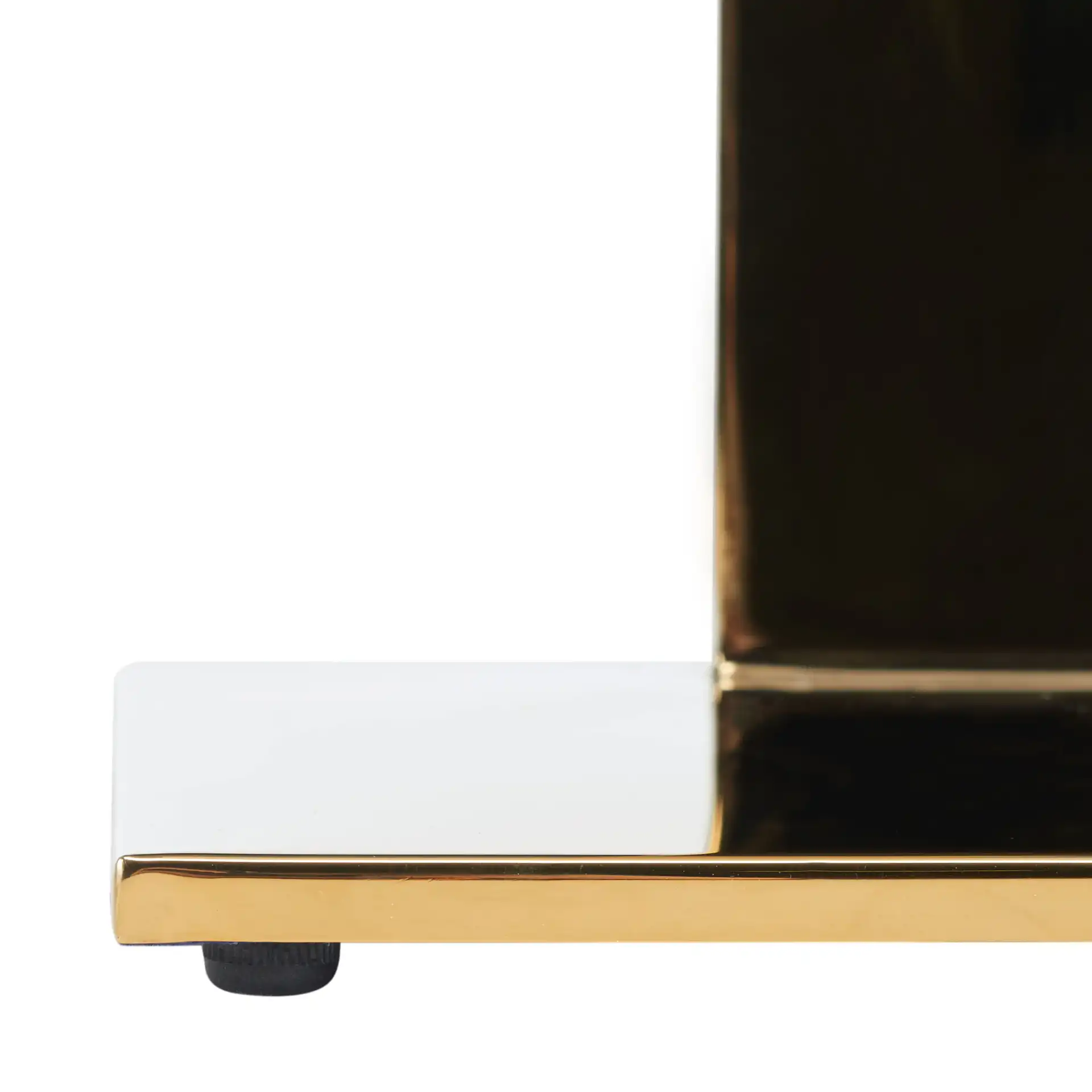 Mars Acrylic Drink Table in Clear / Gold, detail view