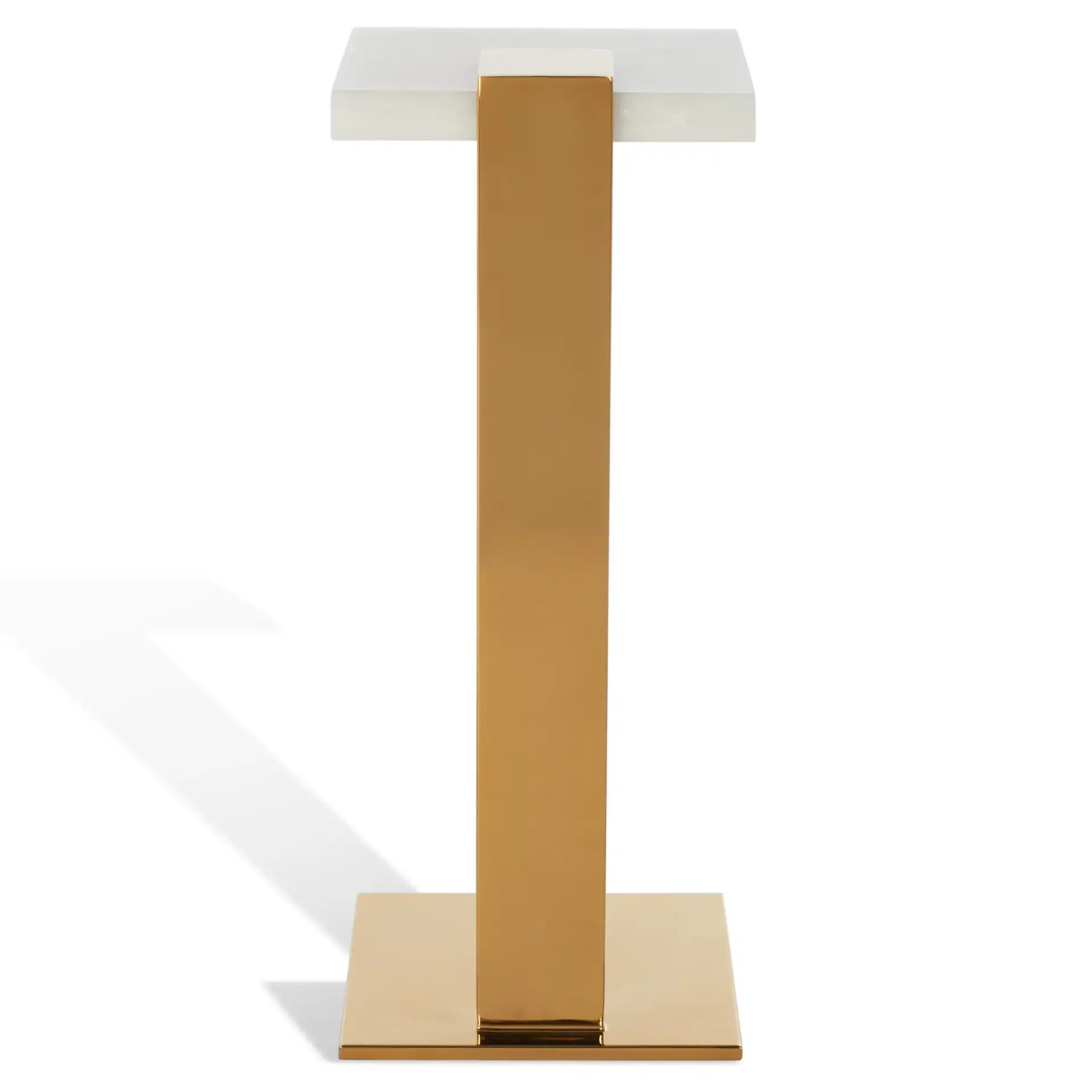 Mars Acrylic Drink Table in Clear / Gold, detail view