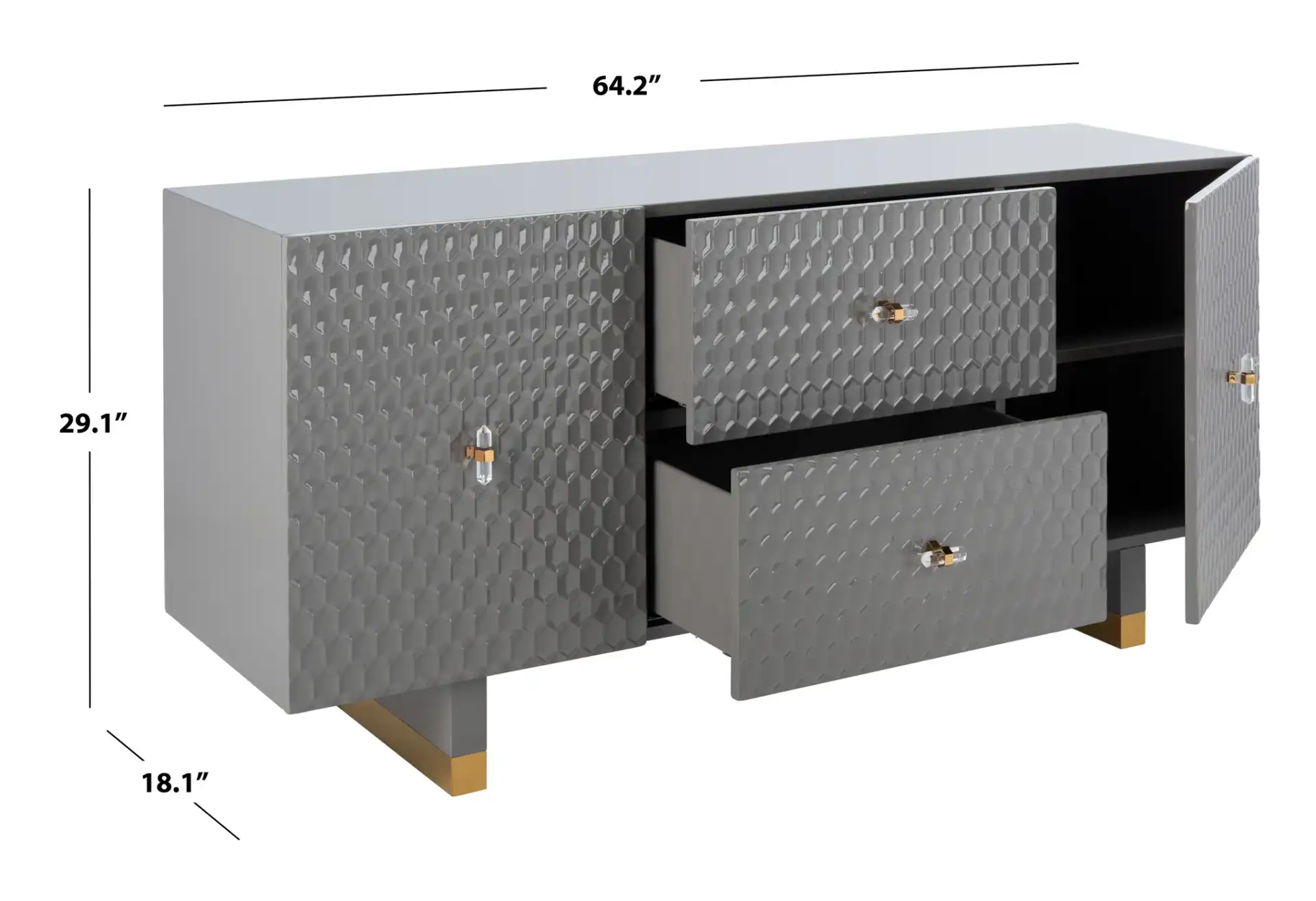 Kingsly Sideboard in Grey, detail view