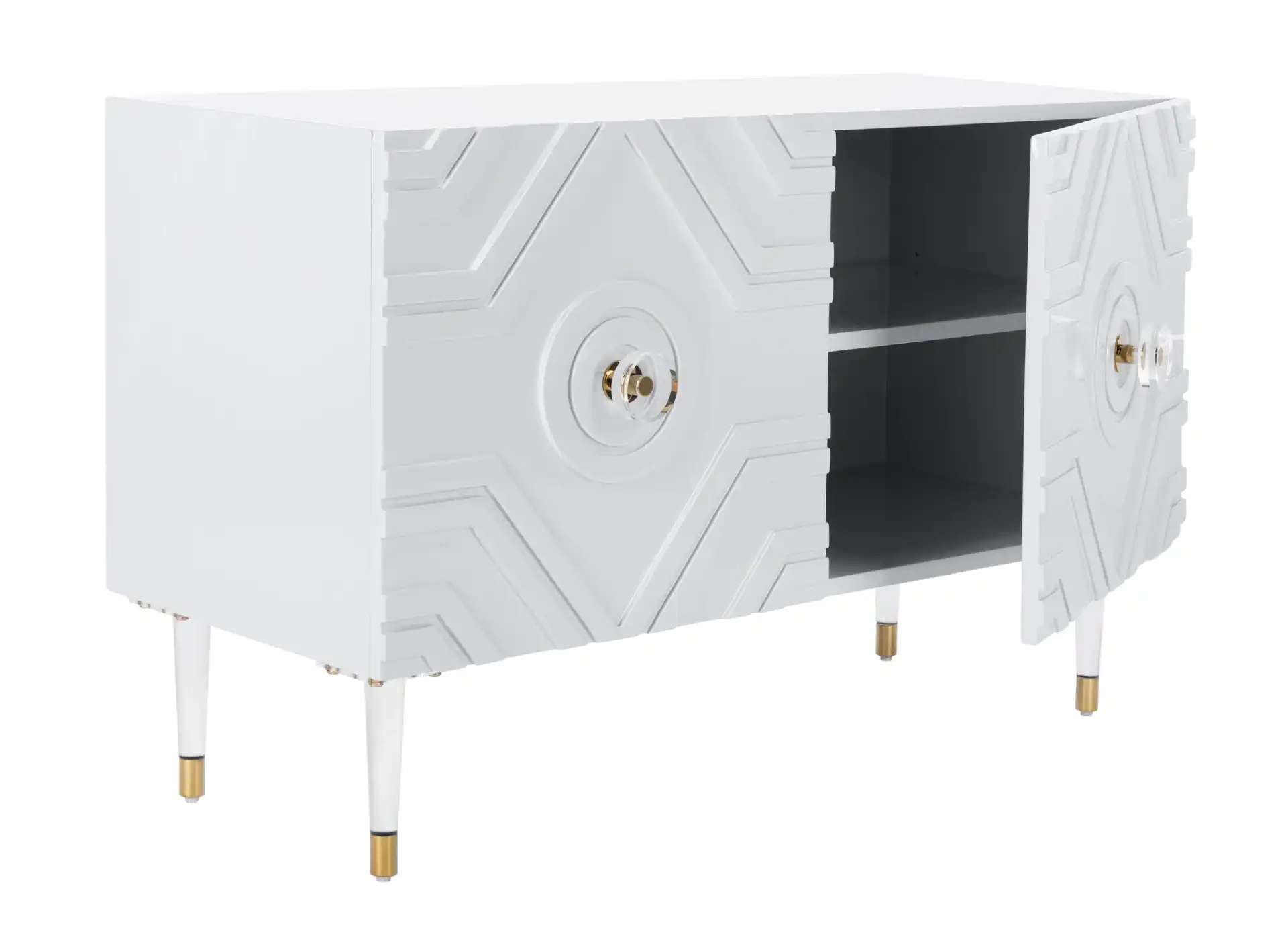 Zayn Diamond Sideboard in Light Gray / Gold, detail view