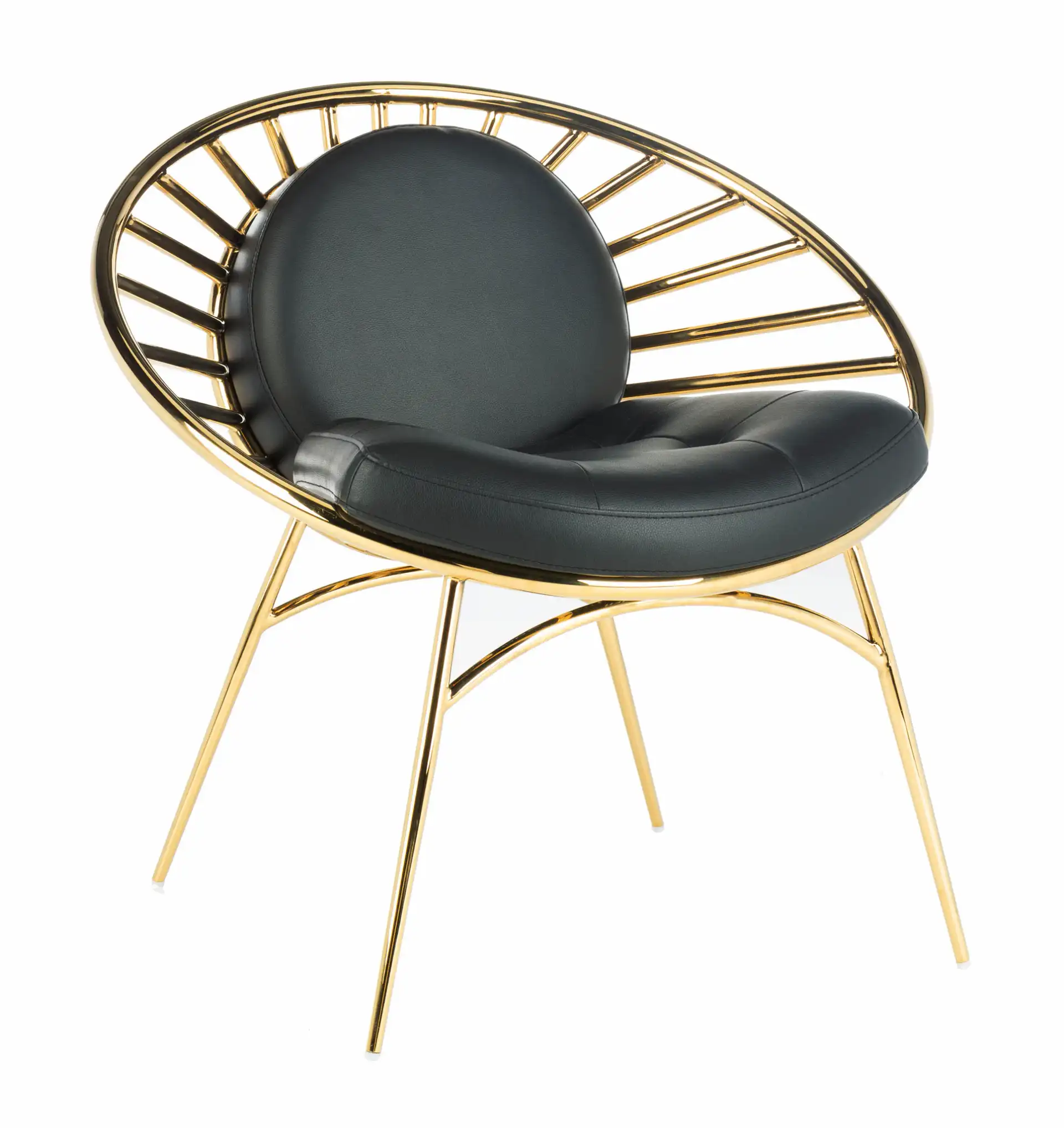 Nina Hoop Chair in Black / Gold, detail view