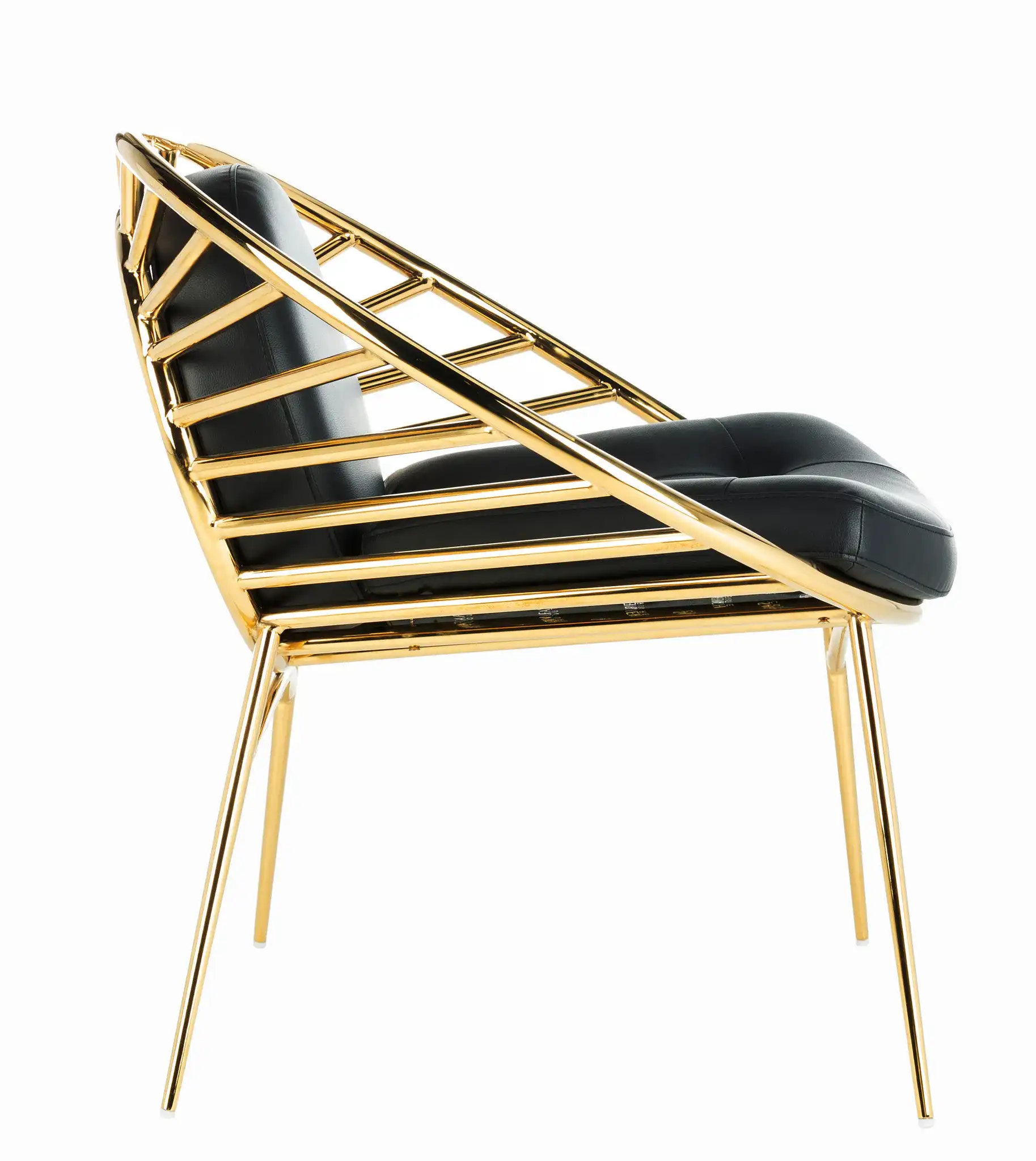 Nina Hoop Chair in Black / Gold, detail view
