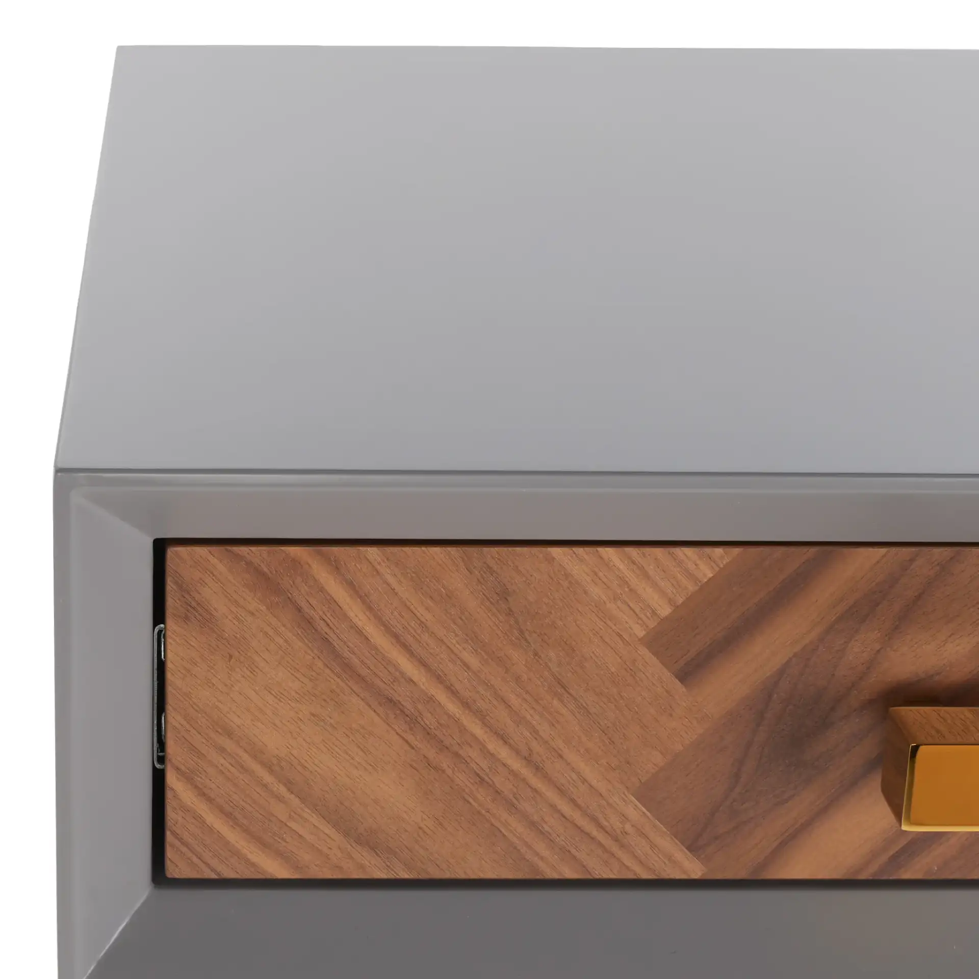 Marty Modern Desk in Grey in a styled room