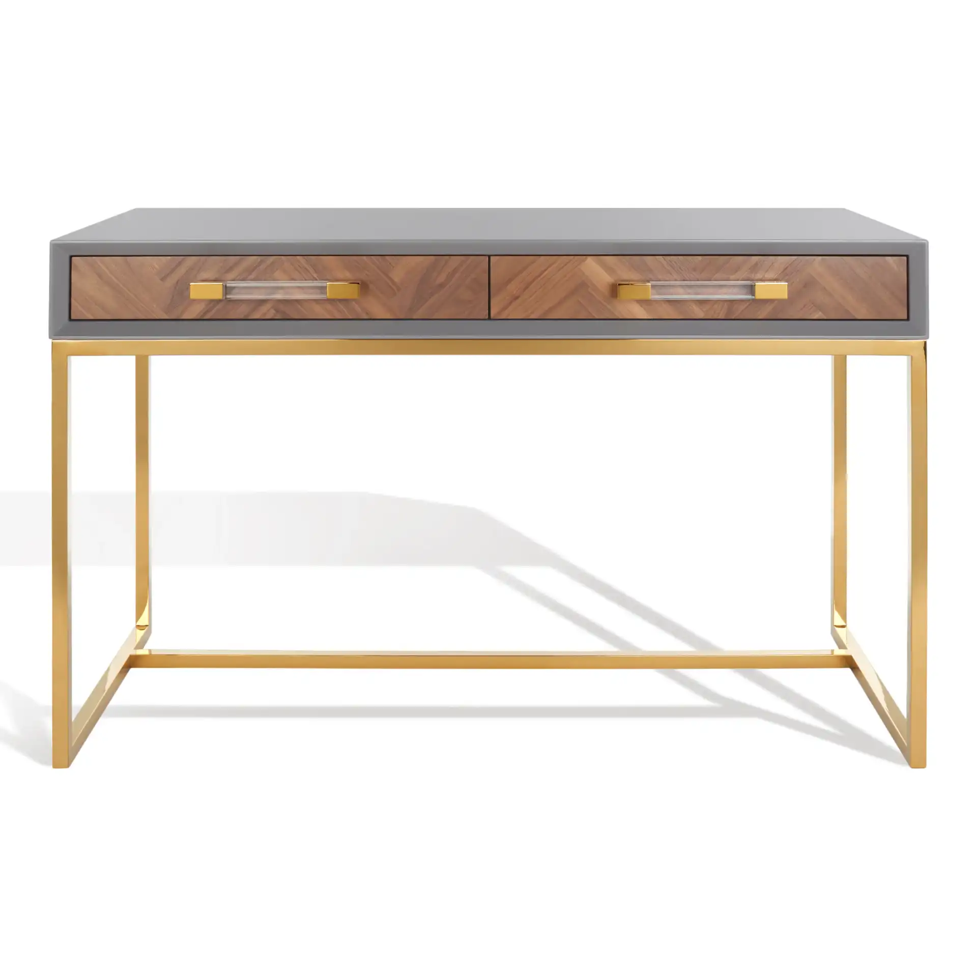 Marty Modern Desk in Grey, detail view