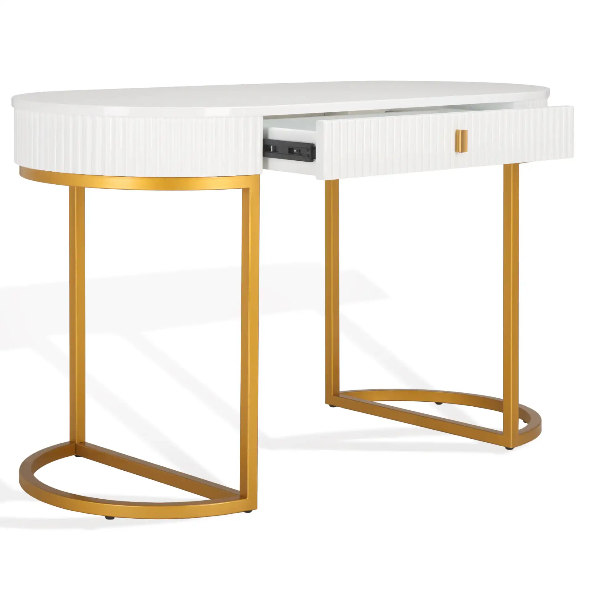 Estella Modern Desk in White / Gold