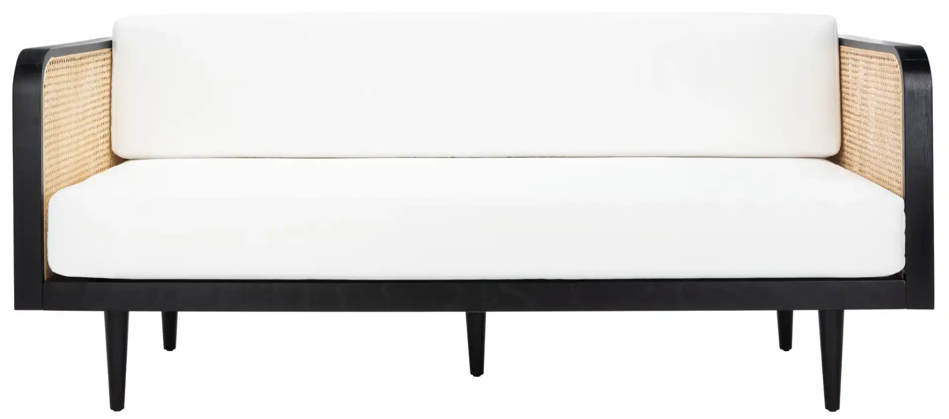 Helena French Cane Daybed in Black / Natural