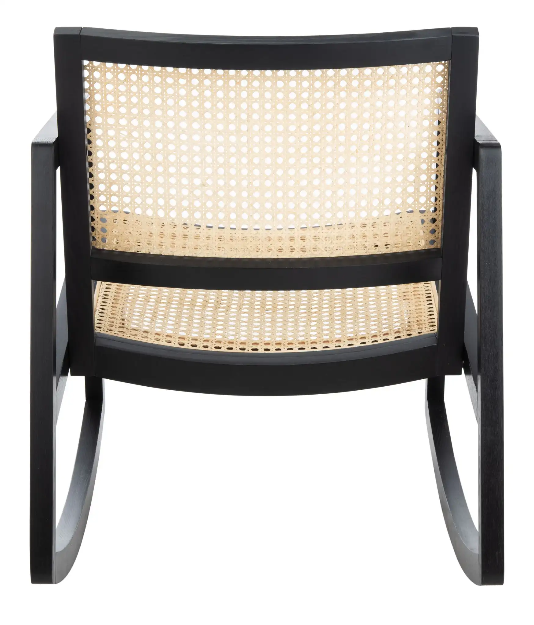 Perth Rattan Rocking Chair in Black / Natural, detail view