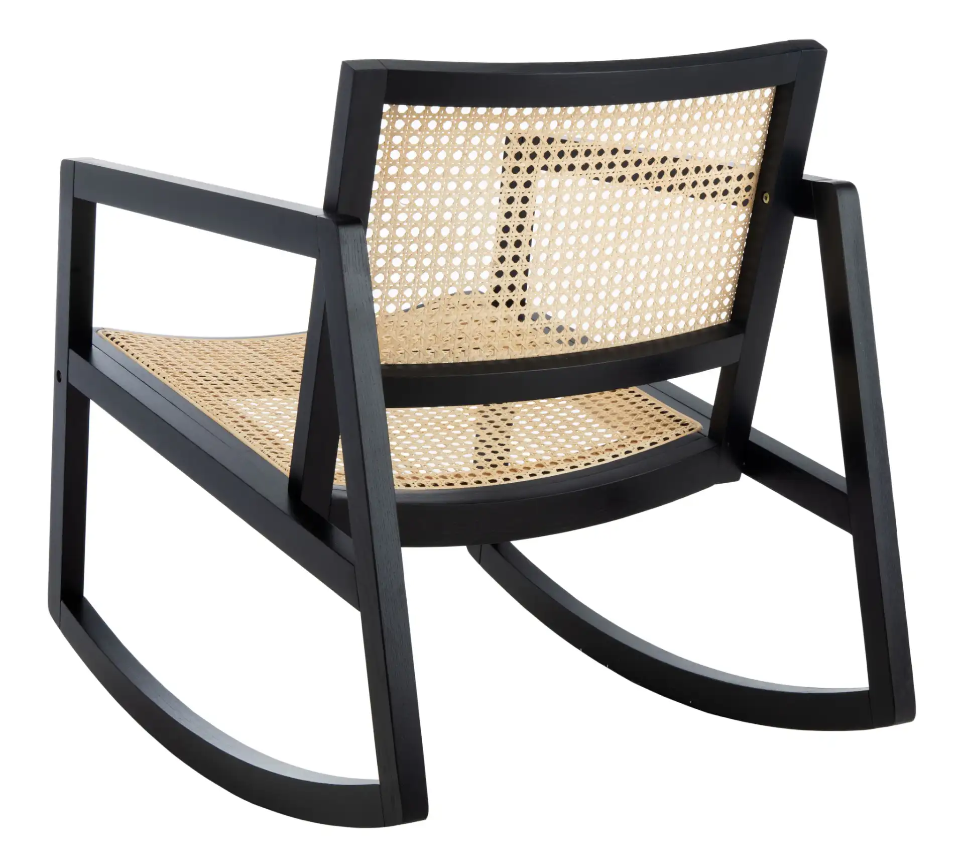 Perth Rattan Rocking Chair in Black / Natural, detail view
