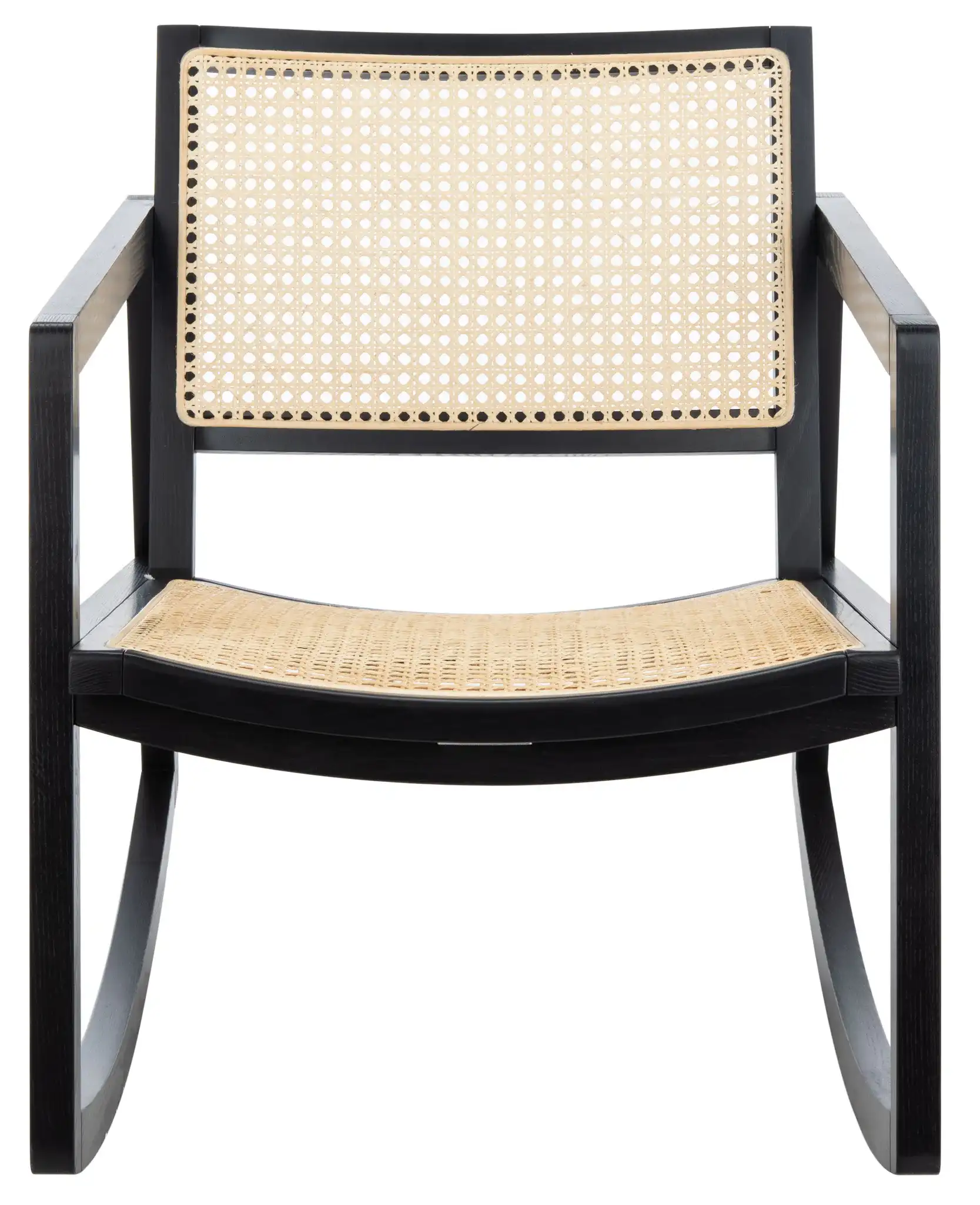 Perth Rattan Rocking Chair in Black / Natural, detail view