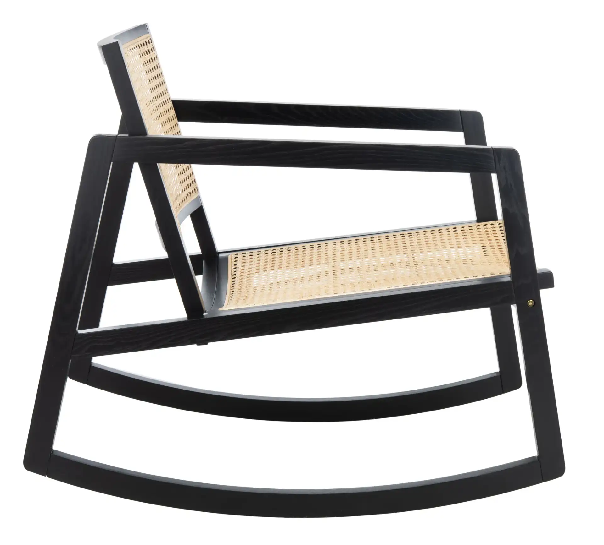 Perth Rattan Rocking Chair in Black / Natural, detail view