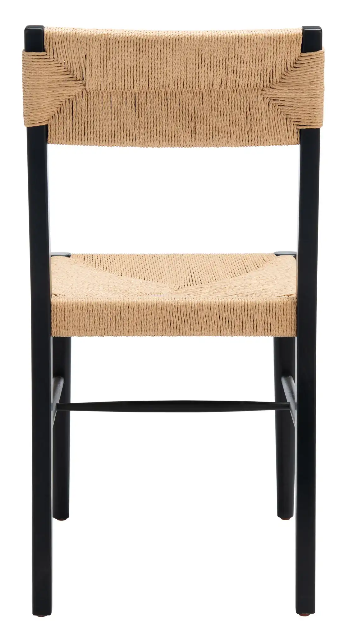 Cody Rattan Dining Chair (Set of 2) in Black / Natural, detail view