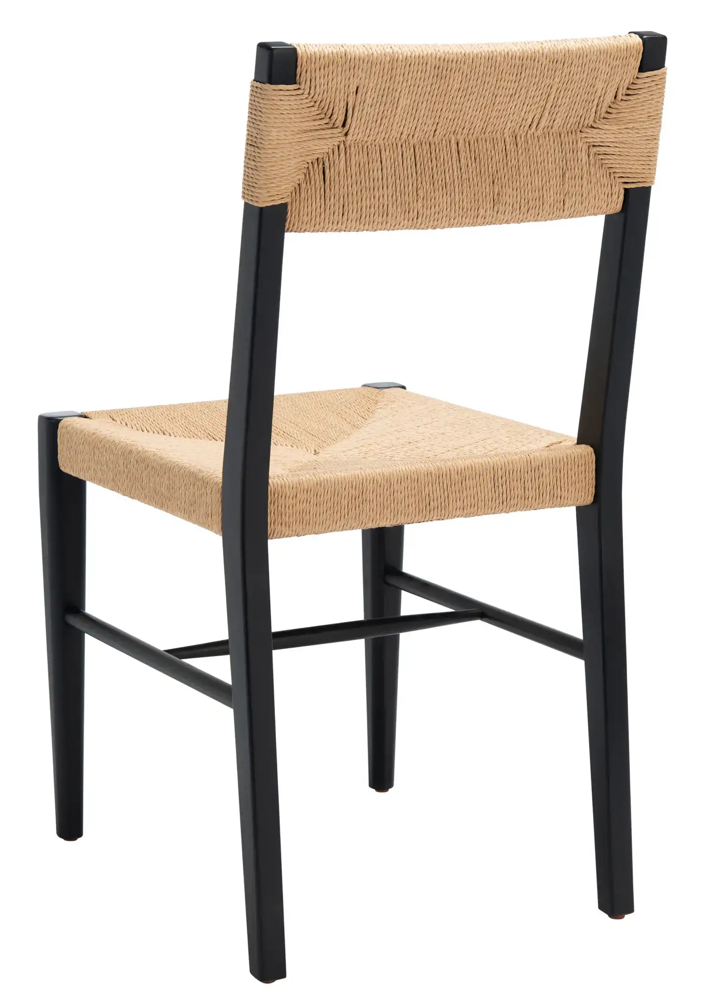 Cody Rattan Dining Chair (Set of 2) in Black / Natural, detail view
